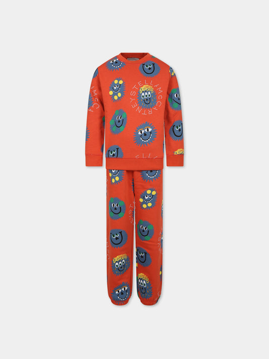 Completo rosso per bambino con stampe,Stella Mccartney Kids,TT3P20 Z1427 423MC