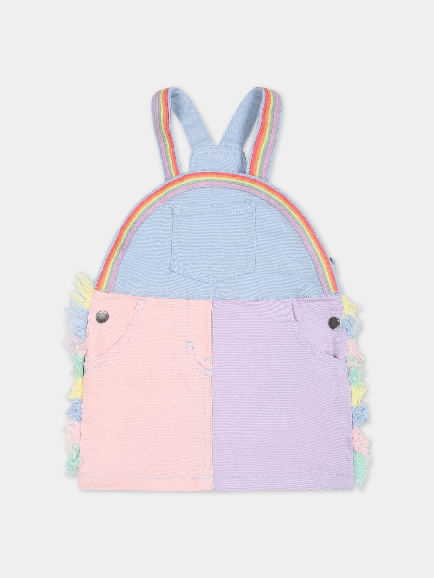 Salopette multicolor per neonata con  patch logato,Stella Mccartney Kids,TT1222 Z0156 999