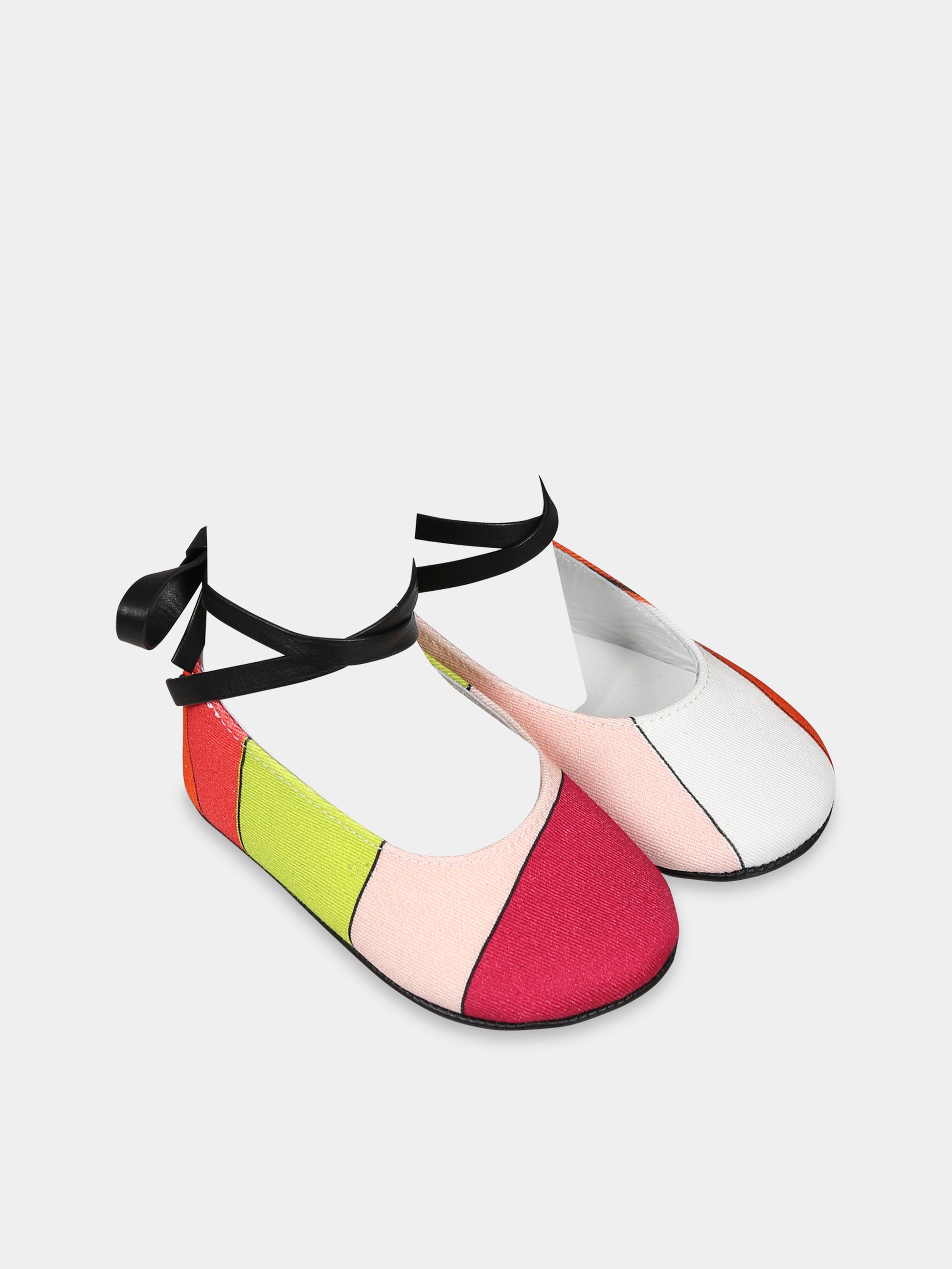Ballerine multicolor per neonata con stampa,Emilio Pucci Junior,PT0036 G0114 999NE