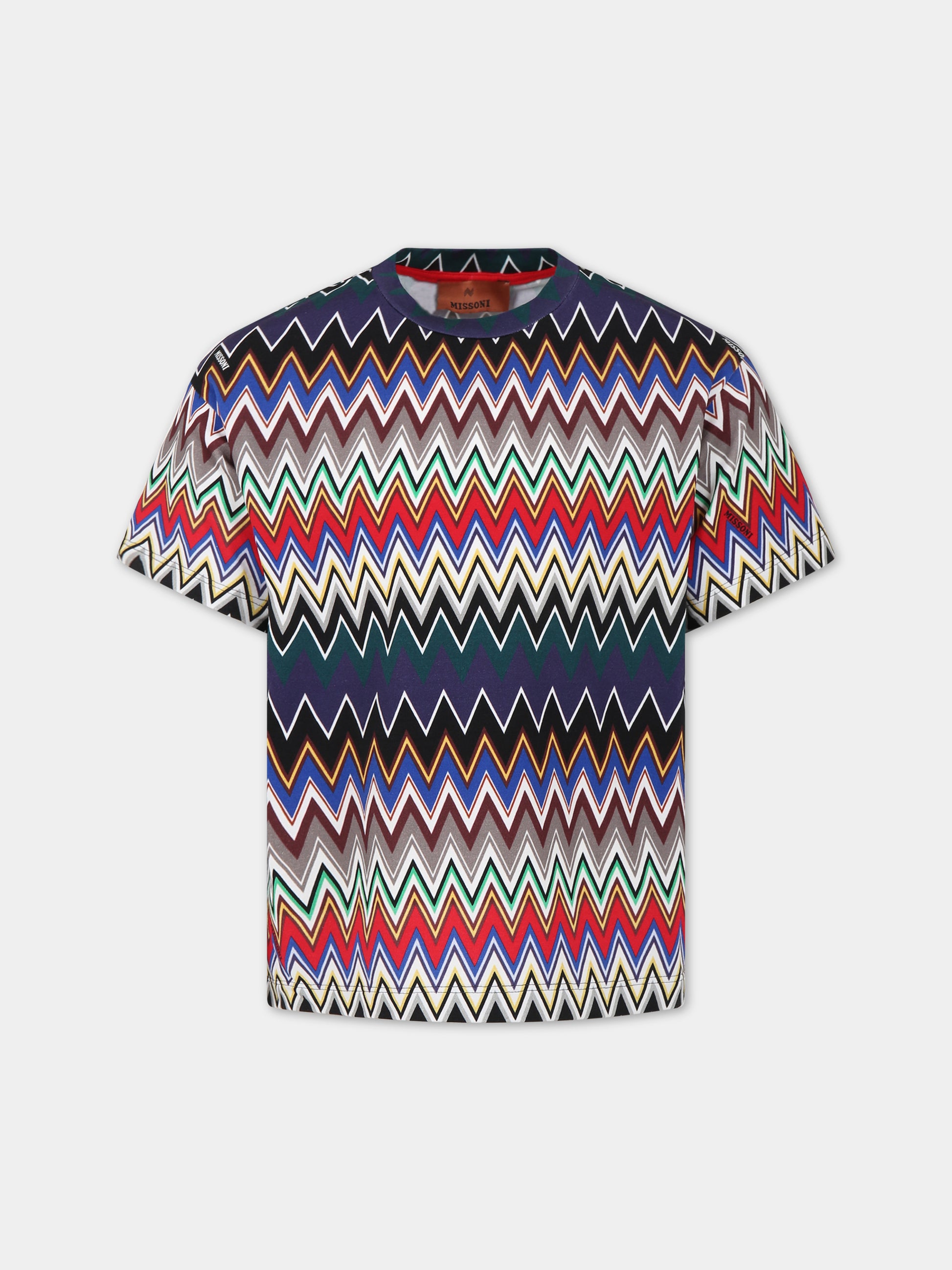T-shirt multicolor per bambino con logo,Missoni,MT8P81 J0321 998