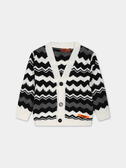 Cardigan multicolor per neonati con logo,Missoni,MT9530 W0012 930BC