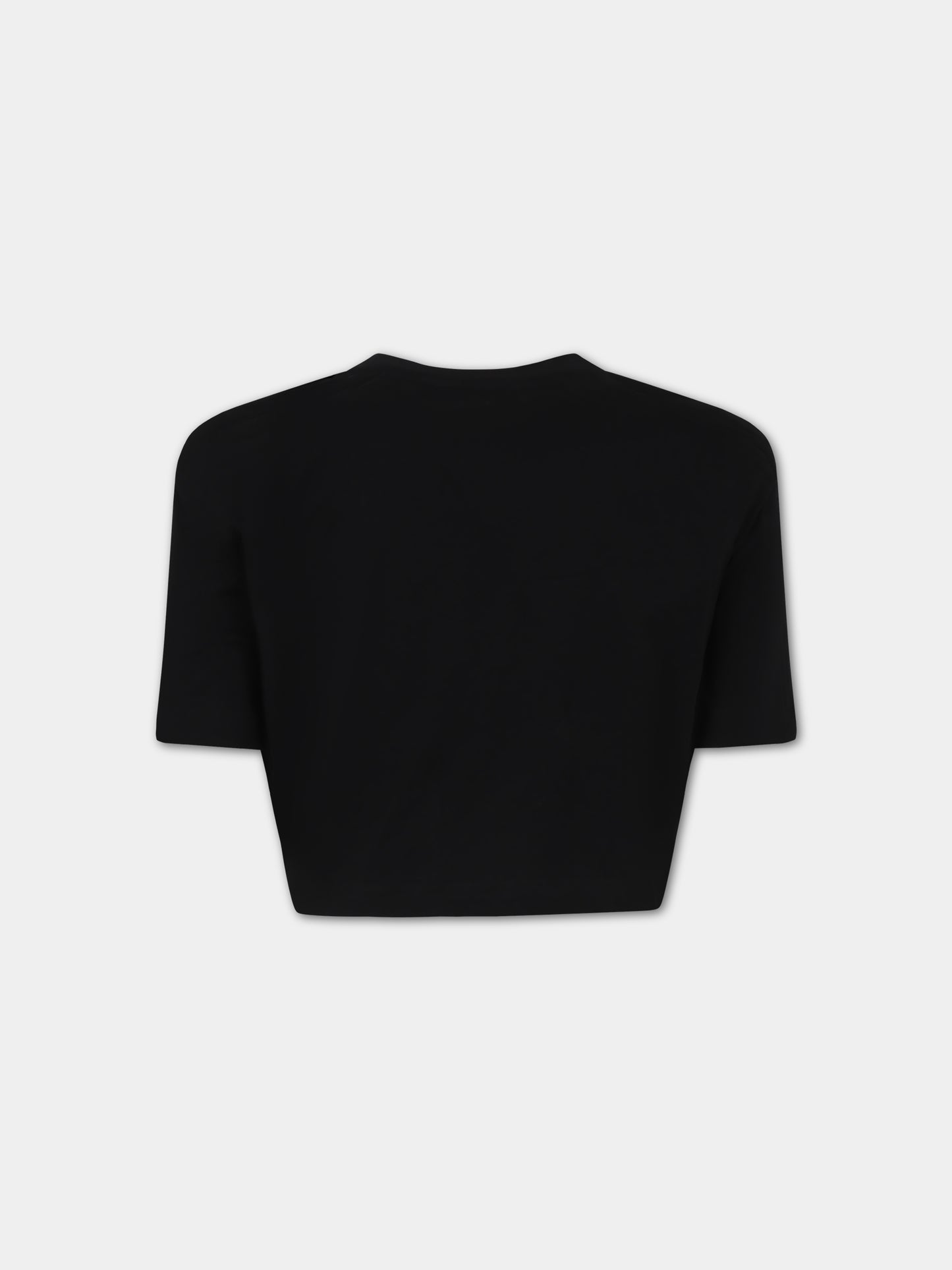 T-shirt nera per bambina con logo,Balmain Kids,BT8A71 Z0057 930