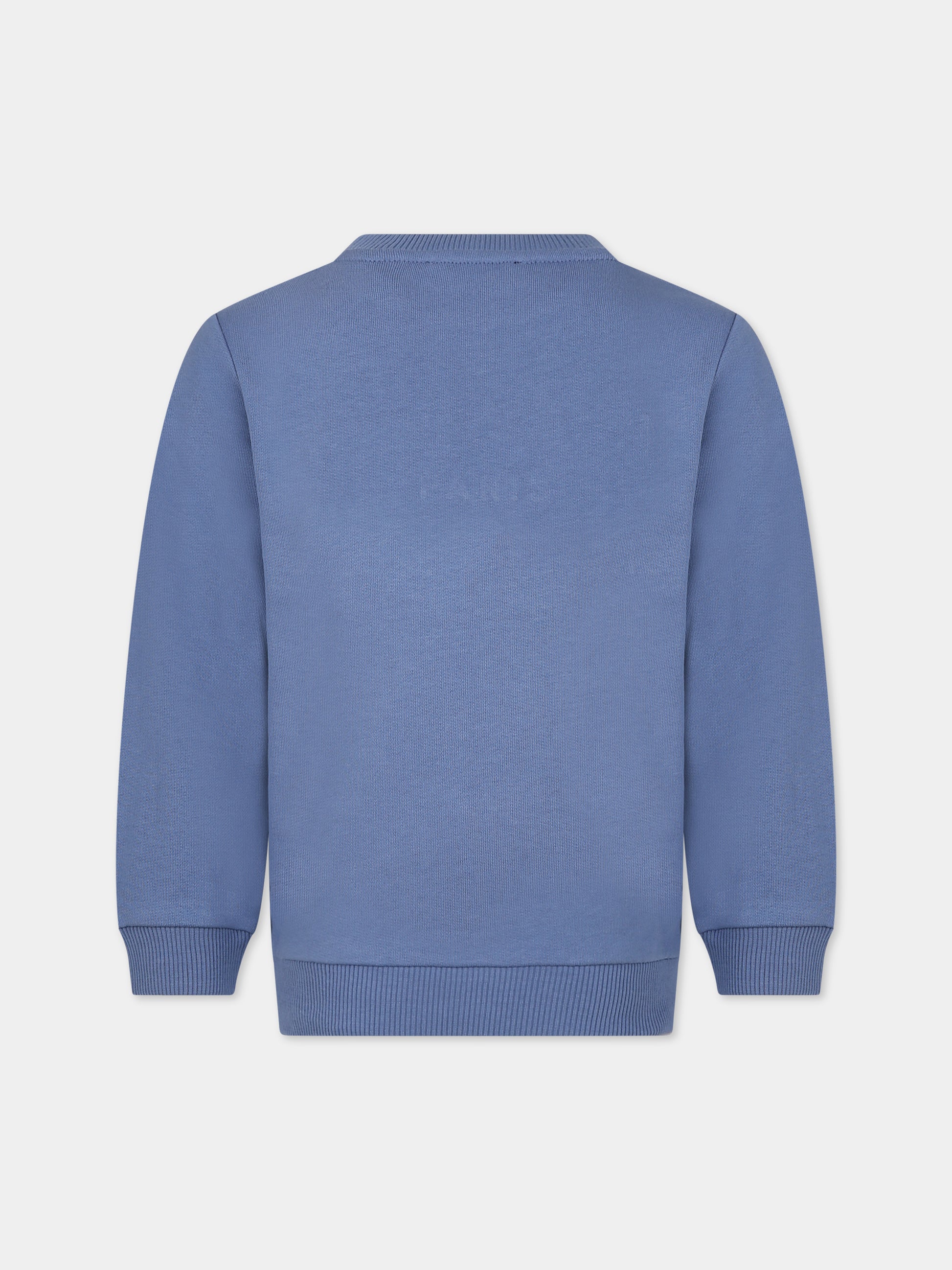 Felpa blu per bambini con logo,Balmain Kids,BT4Q80 Z0114 668