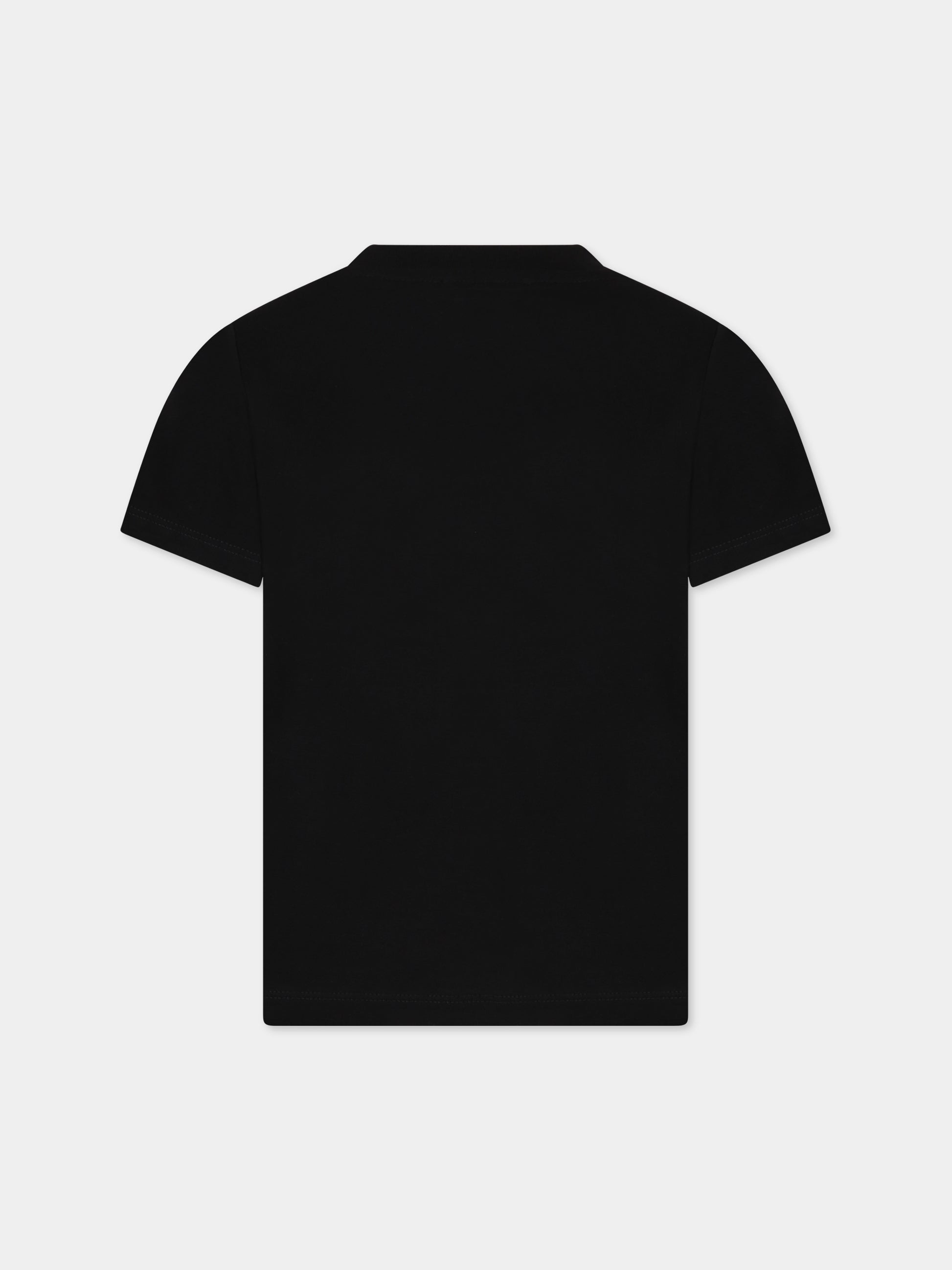 T-shirt nera per bambini con logo,Balmain Kids,BT8P11 Z0116 930BC