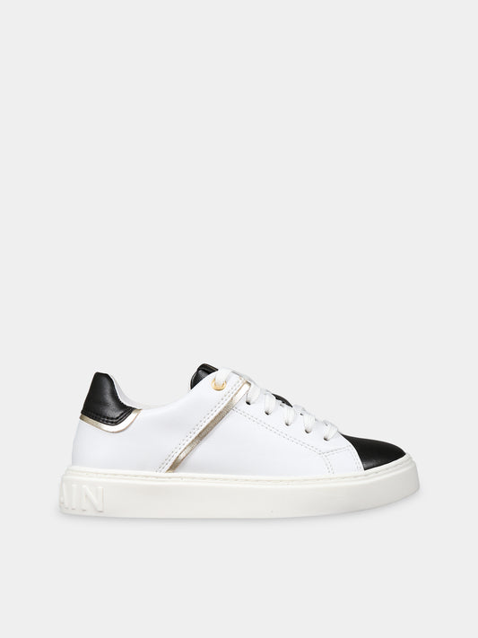 Sneakers bianche per bambini con logo,Balmain Kids,BT0Q26 Z1217 100NE