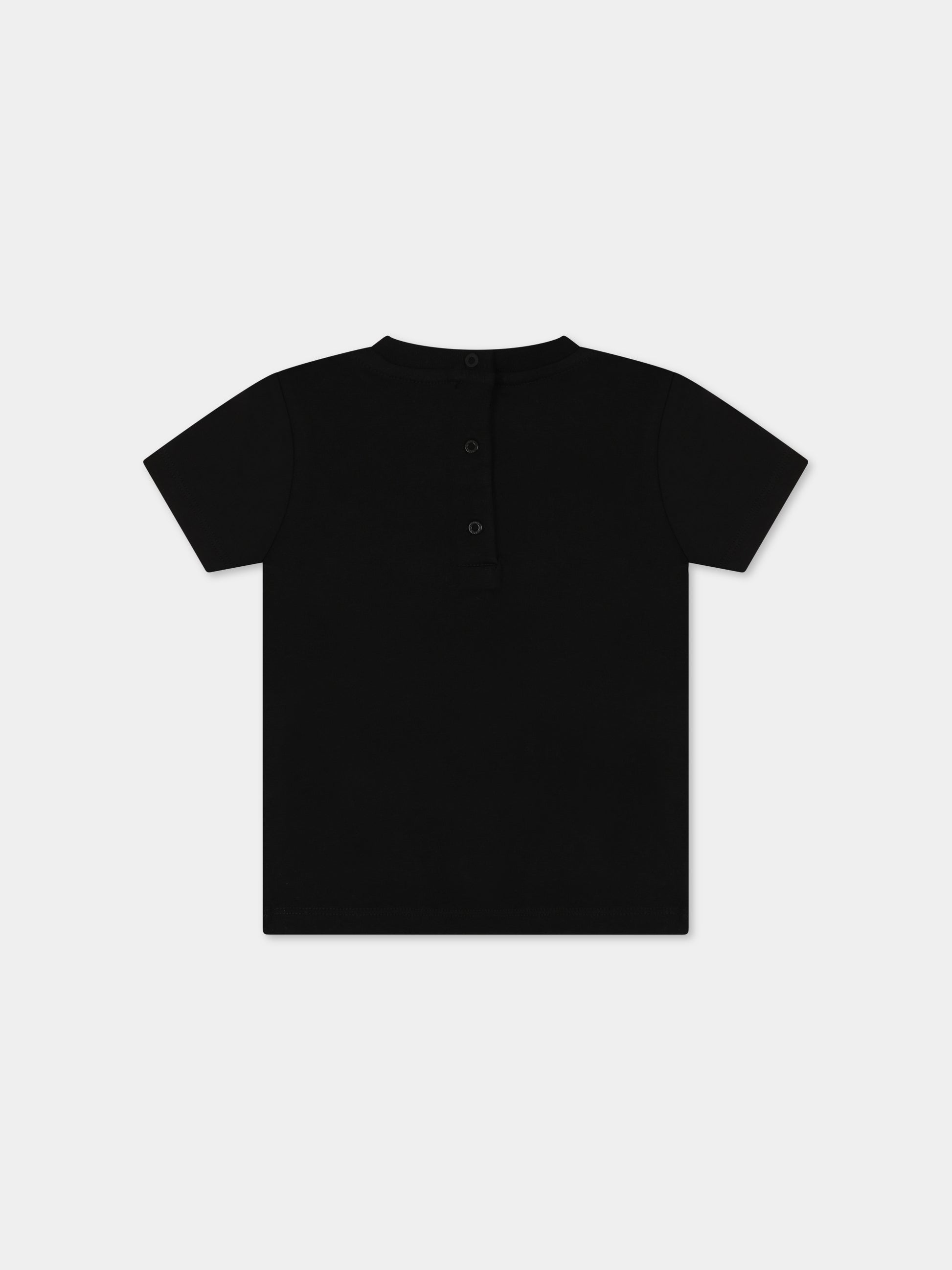 T-shirt nera per neonati con iconico logo bianco,Balmain Kids,BT8571 Z0116 930BC