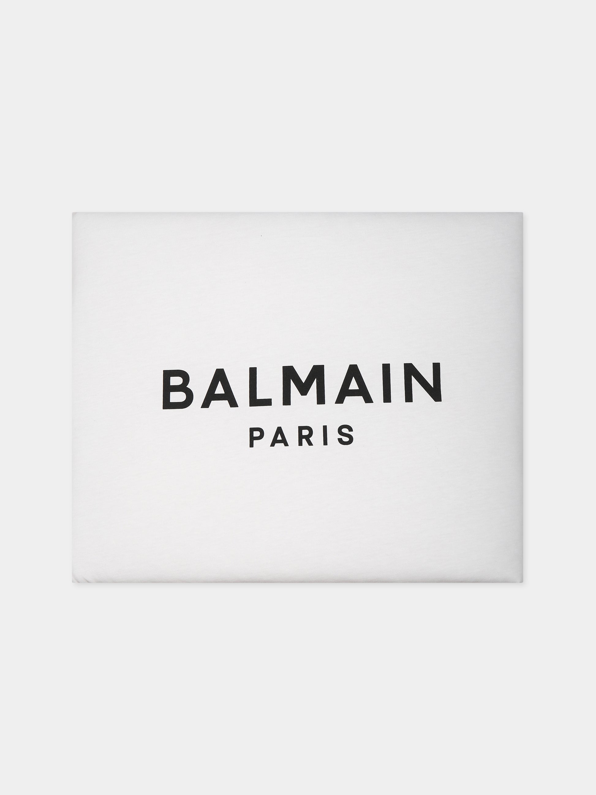 Coperta bianca per neonati con logo,Balmain Kids,BT0560 Z0116 100NE