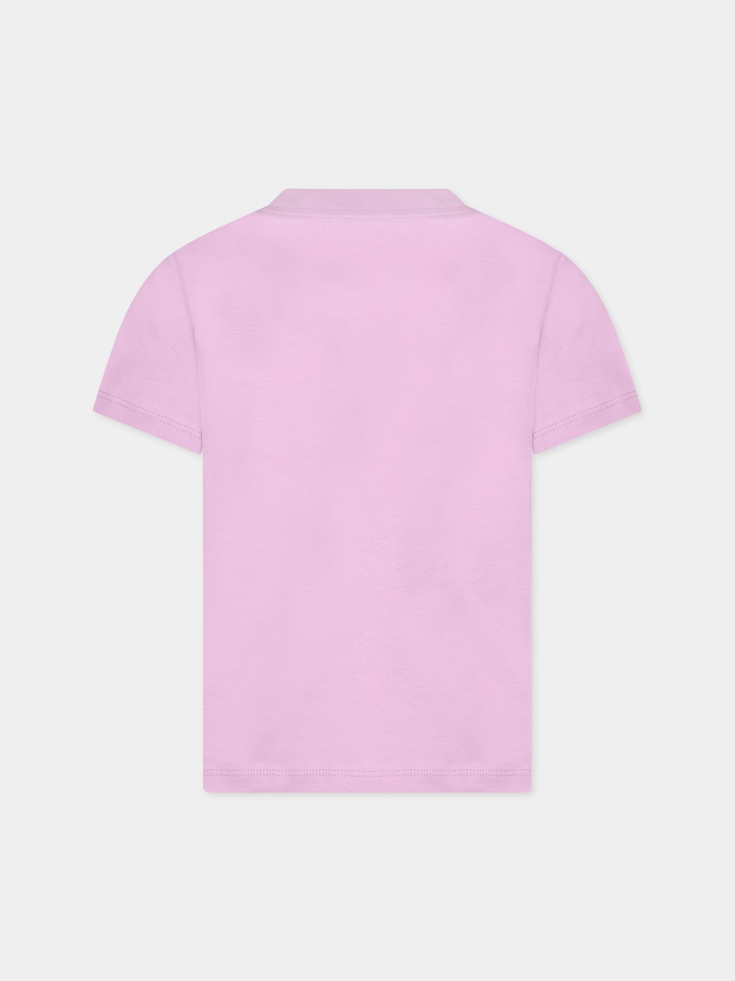 T-shirt viola per bambina con logo,Balmain Kids,BT8P41 Z0082 519BC