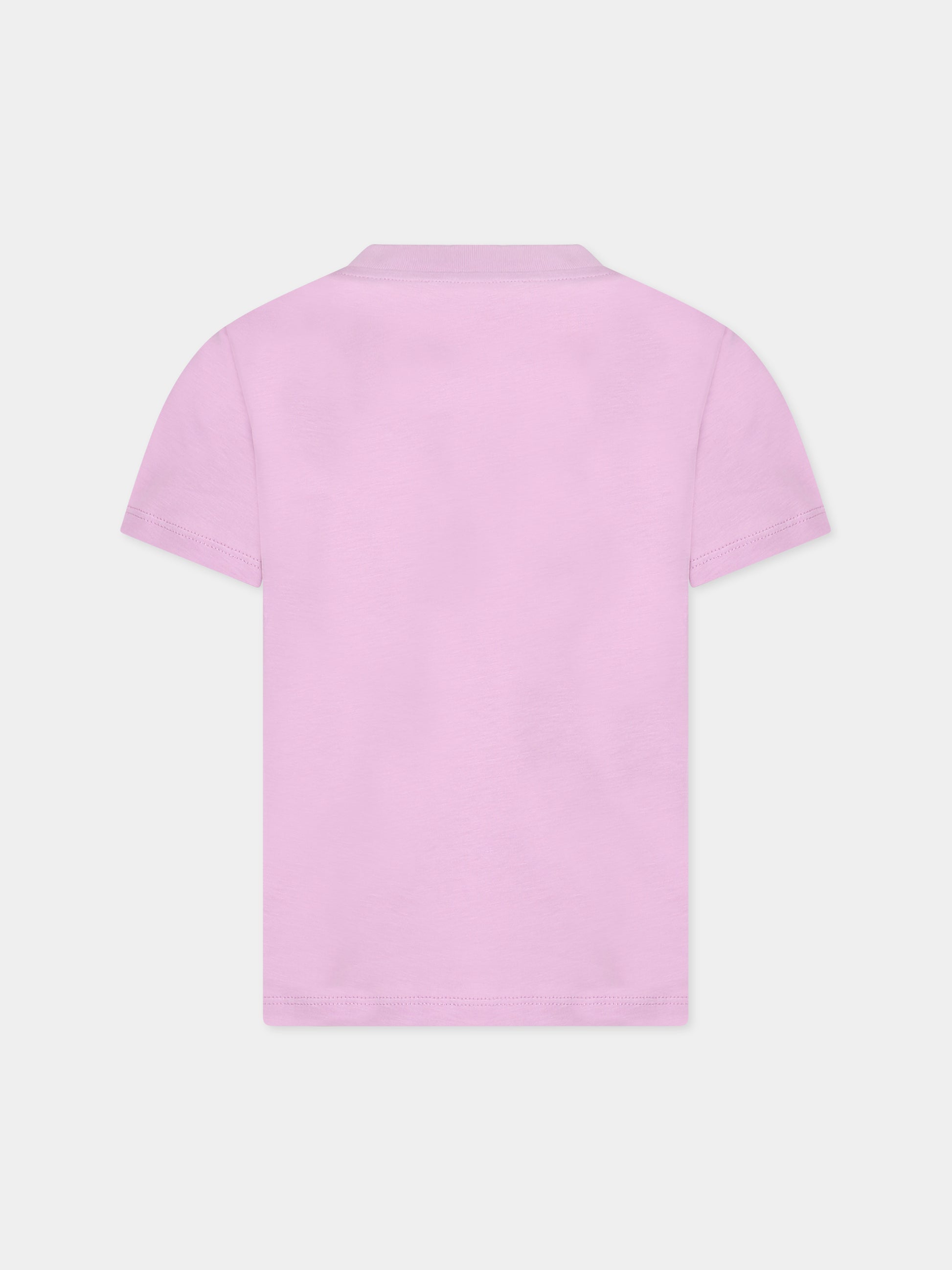 T-shirt viola per bambina con logo,Balmain Kids,BT8P41 Z0082 519BC