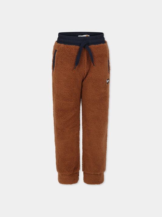 Pantaloni marroni per bambino con logo,Timberland,T24C40 348
