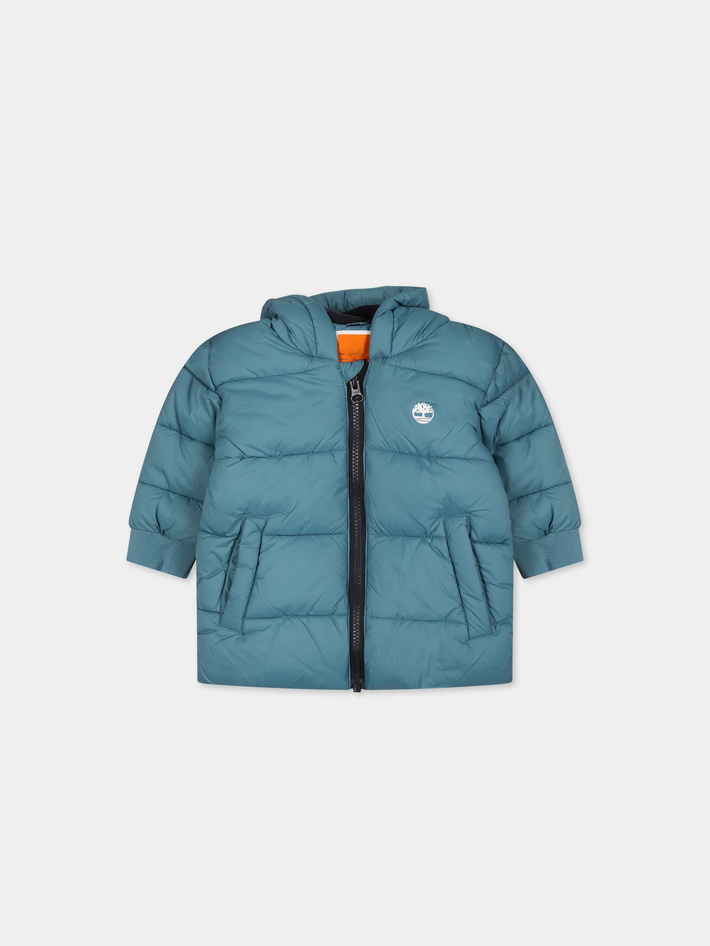 Bomber azzurro per neonato con logo,Timberland,T60014 875