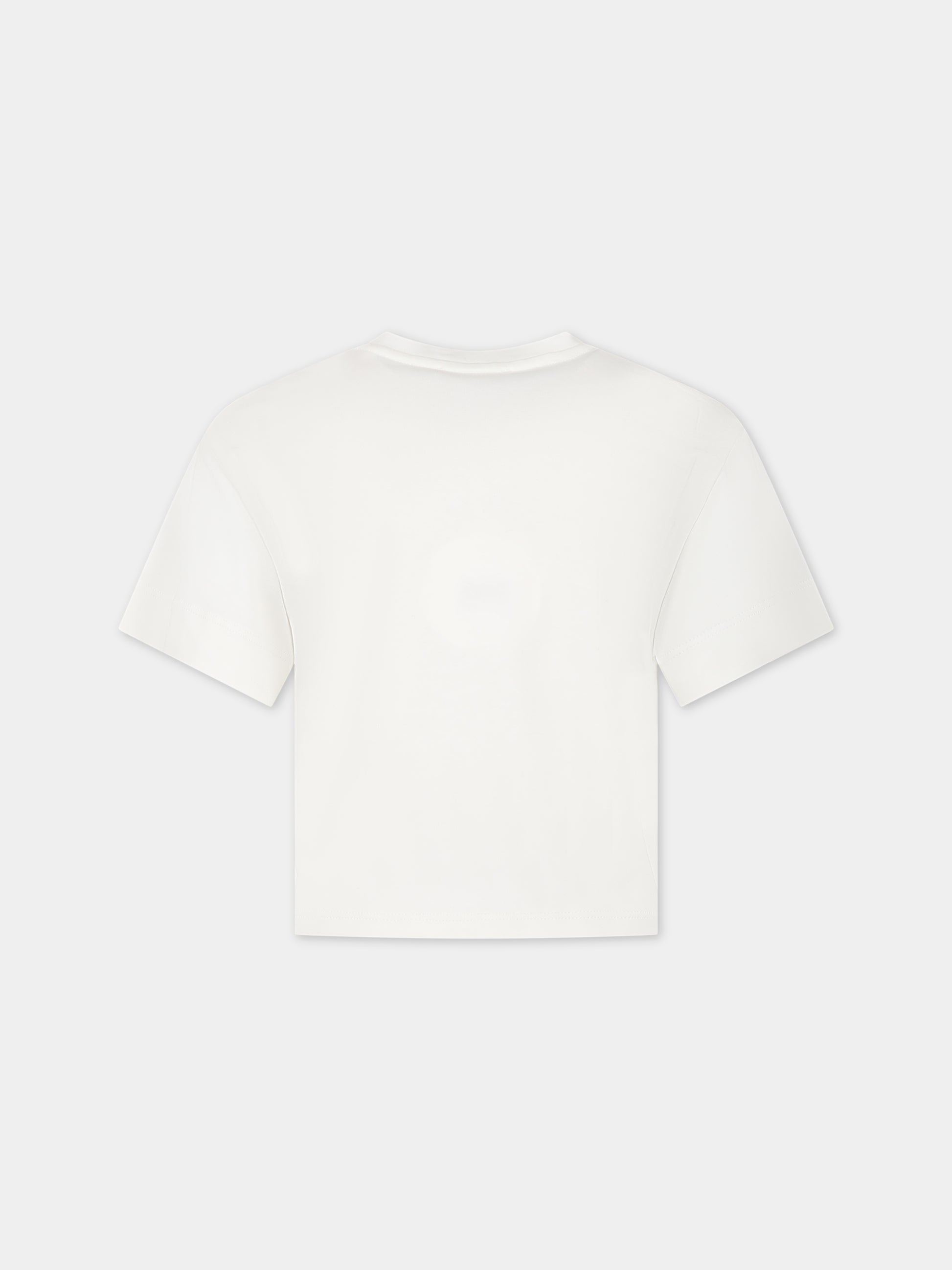 T-shirt bianca per bambina con logo,Chloé Kids,C15E27 117