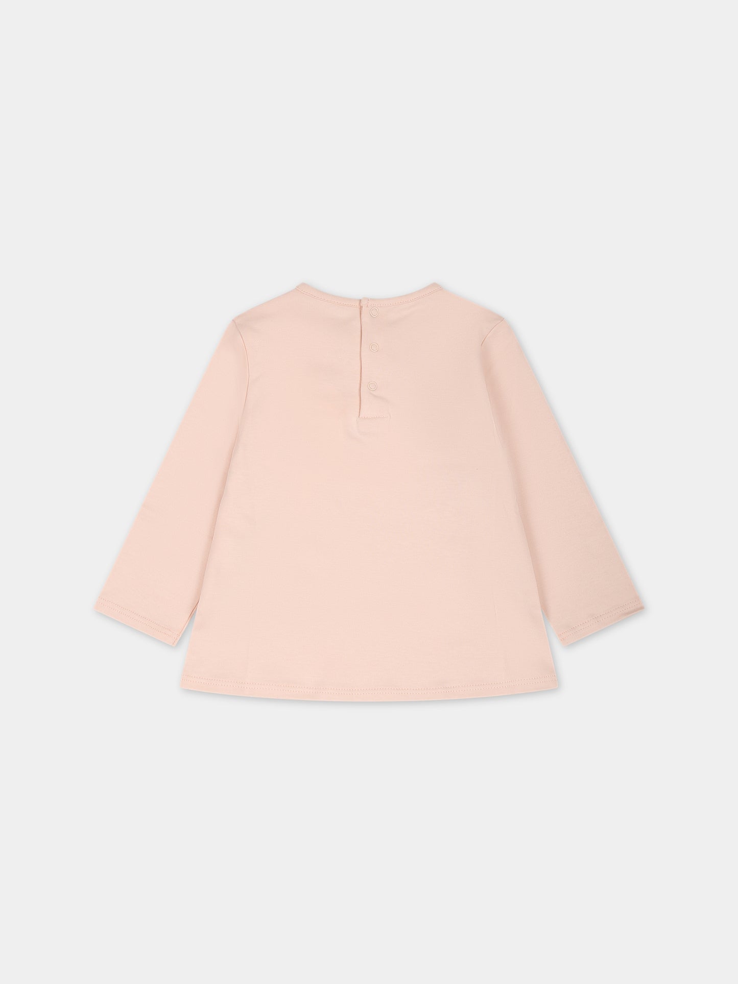 T-shirt rosa per neonata con logo,Chloé Kids,C05450 45K