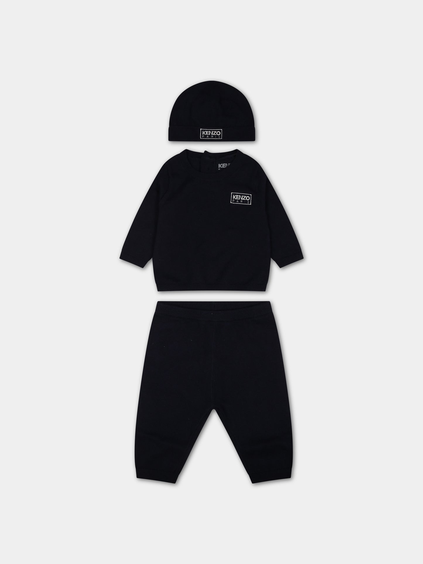 Completo blu per neonati con logo,Kenzo Kids,K98156 84A