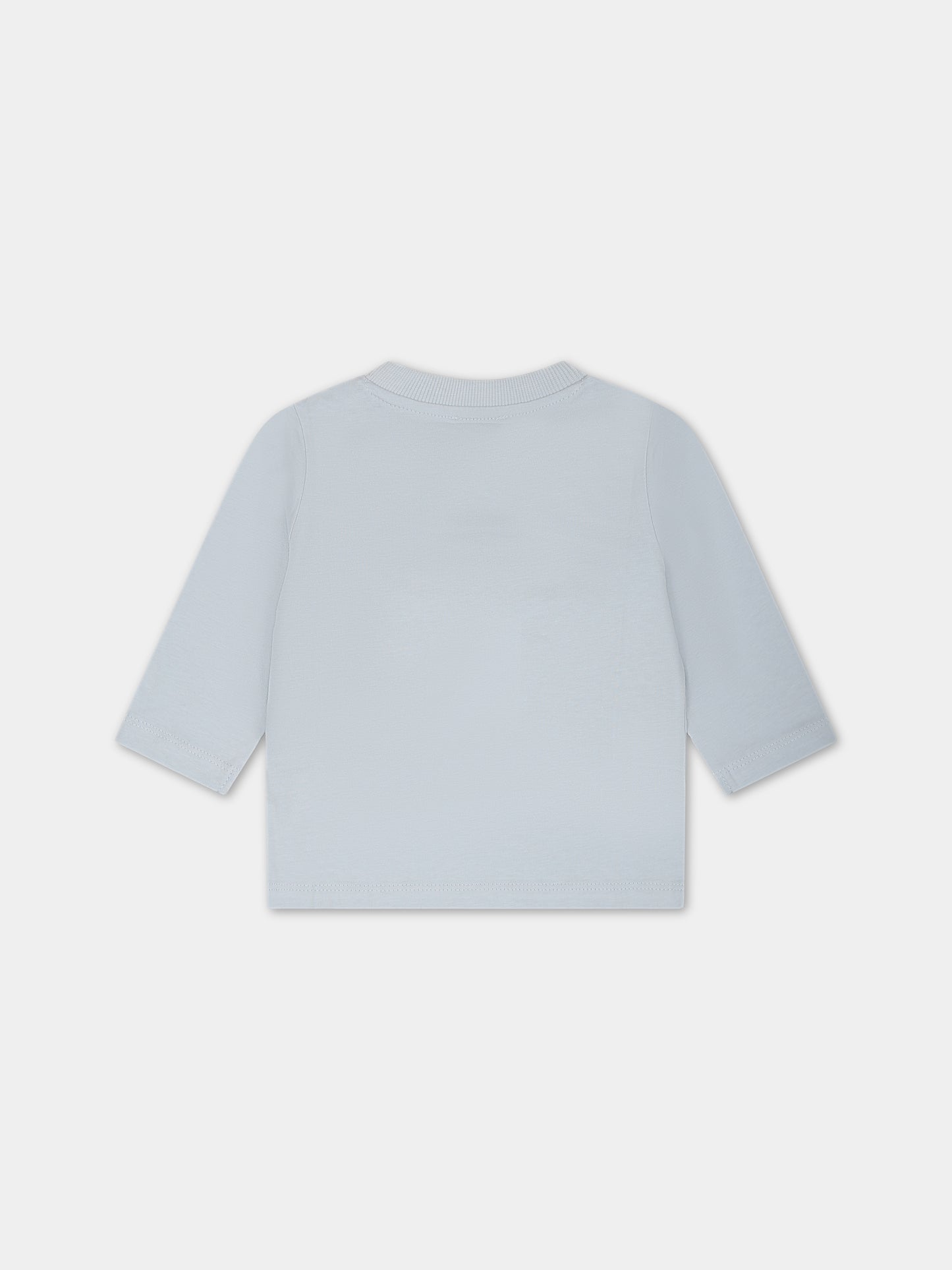 T-shirt celeste per neonato con logo,Kenzo Kids,K05529 794