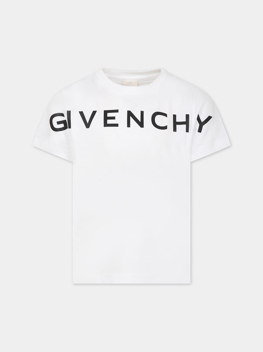 T-shirt bianca per bambini con logo e scritta,Givenchy Kids,H25447 10P