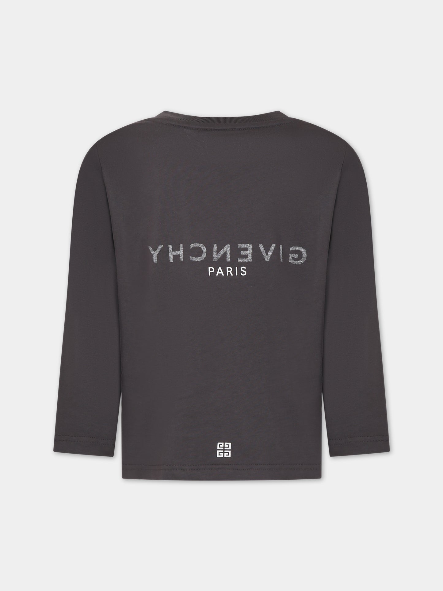 T-shirt grigia per bambini con logo,Givenchy Kids,H25448 070