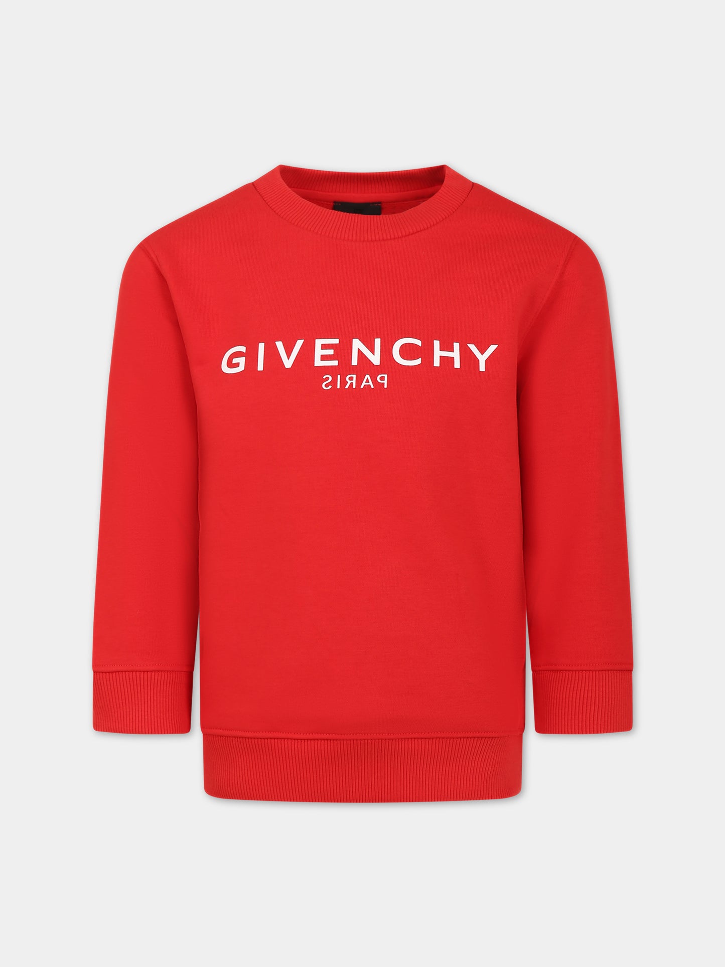 Felpa rossa per bambini con logo,Givenchy Kids,H25472 991