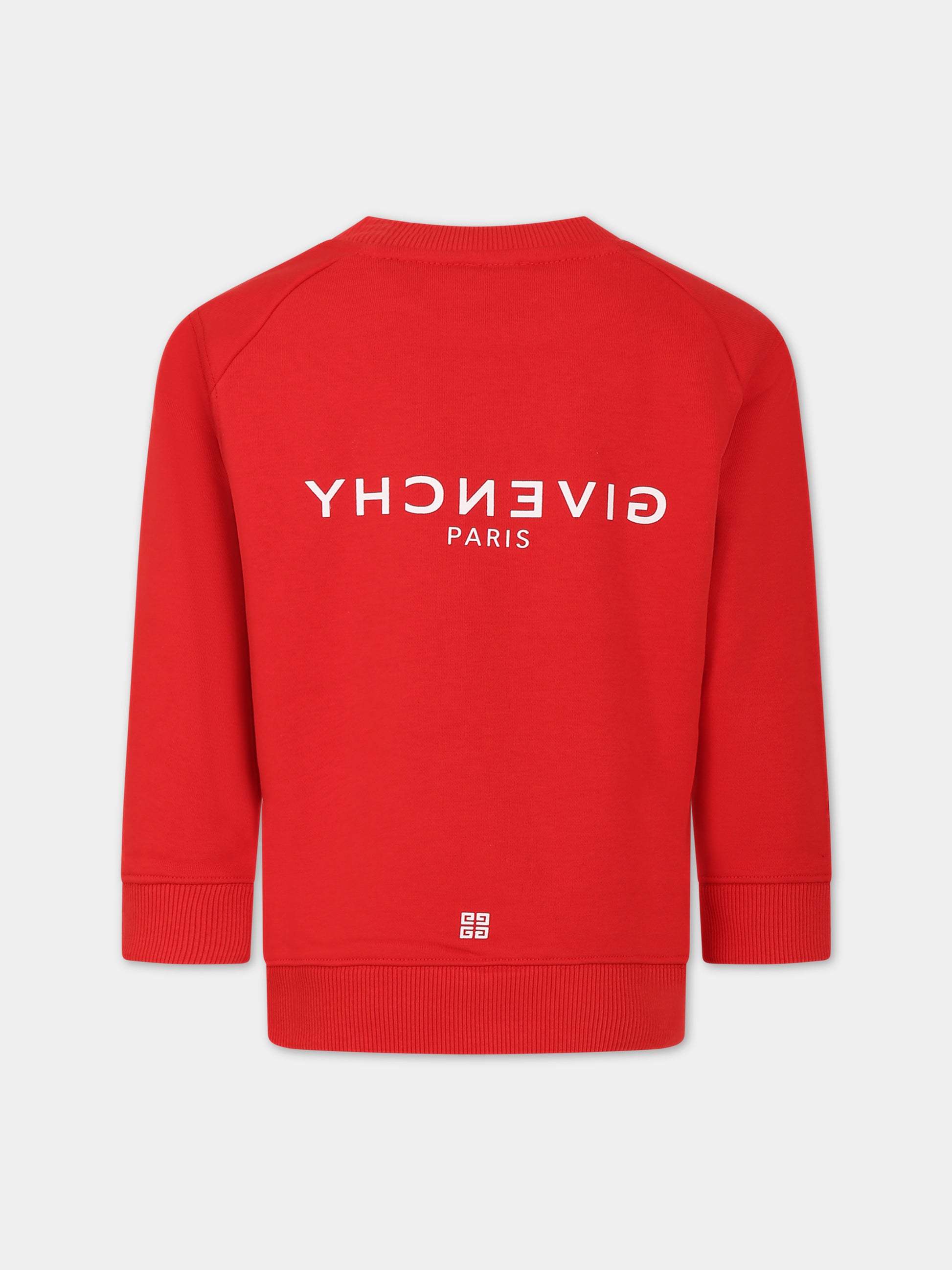 Felpa rossa per bambini con logo,Givenchy Kids,H25472 991