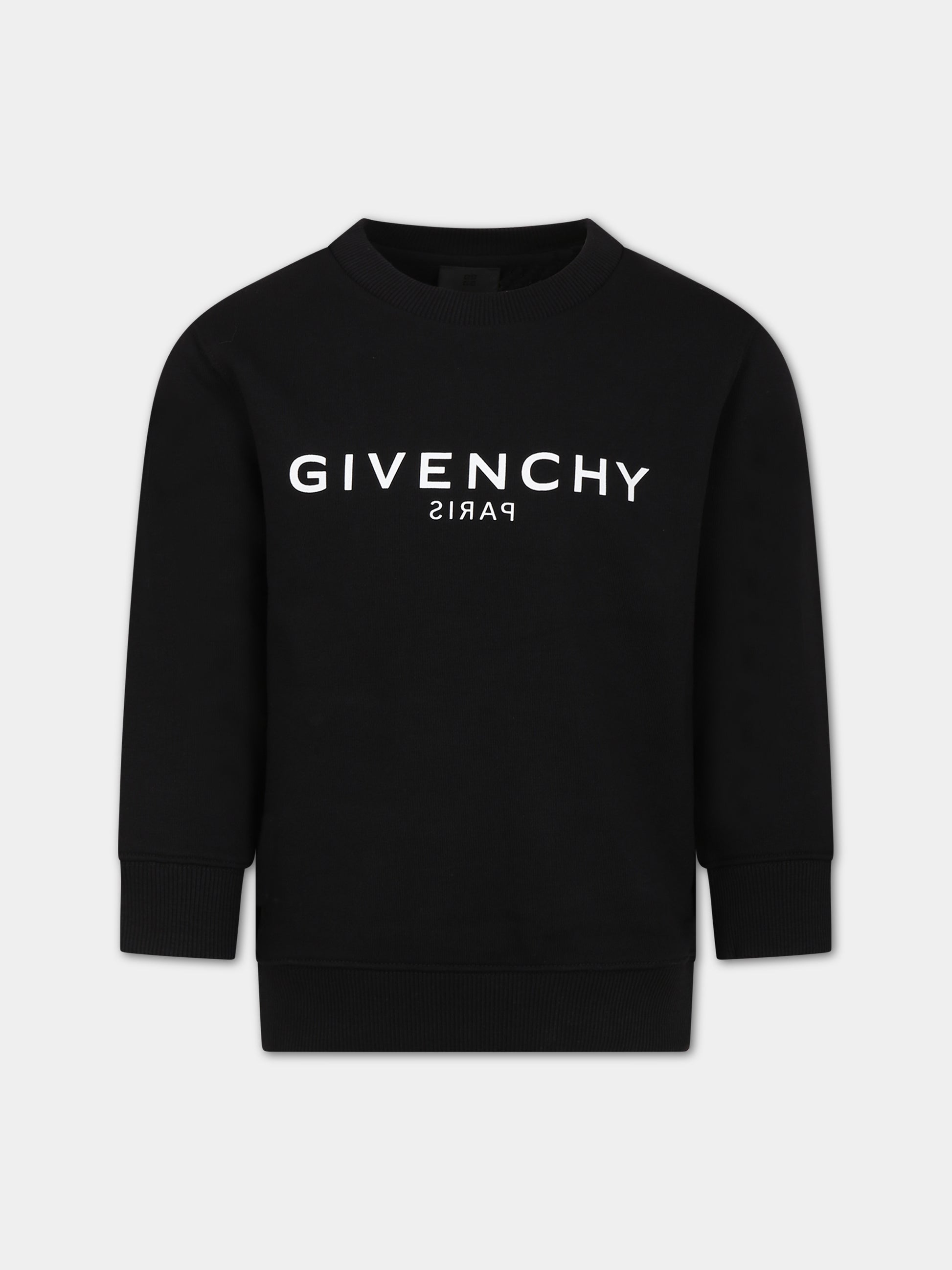 Felpa nera per bambini con logo,Givenchy Kids,H25472 09B