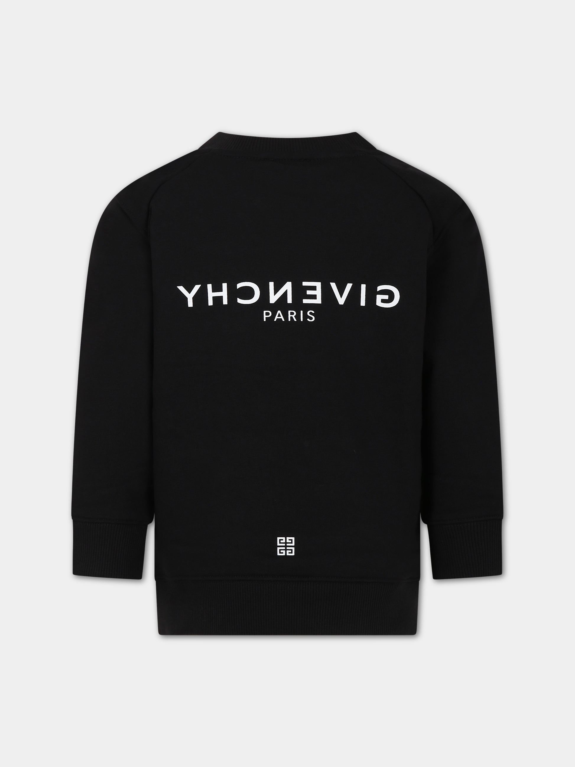 Felpa nera per bambini con logo,Givenchy Kids,H25472 09B