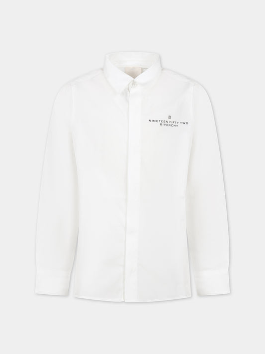 Camicia bianca per bambino con logo,Givenchy Kids,H25468 10P