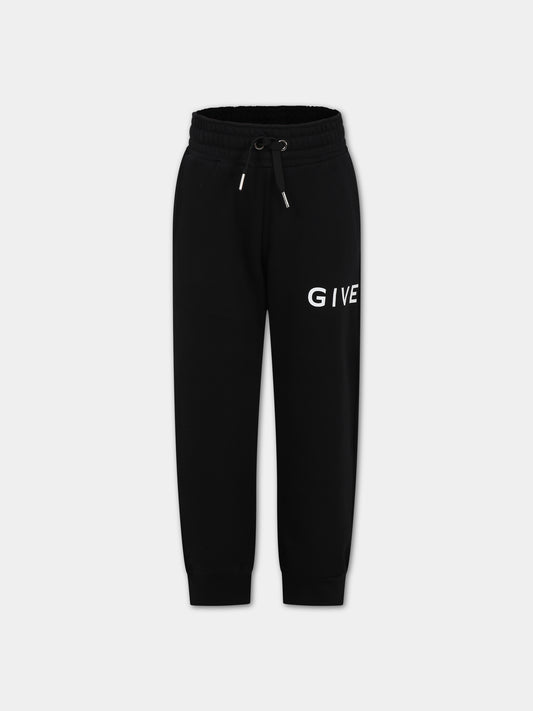 Pantaloni neri per bambino con logo,Givenchy Kids,H24231 09B