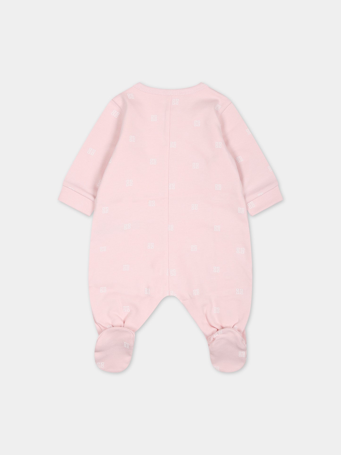 Tutina rosa per neonata con logo,Givenchy Kids,H97091 44Z