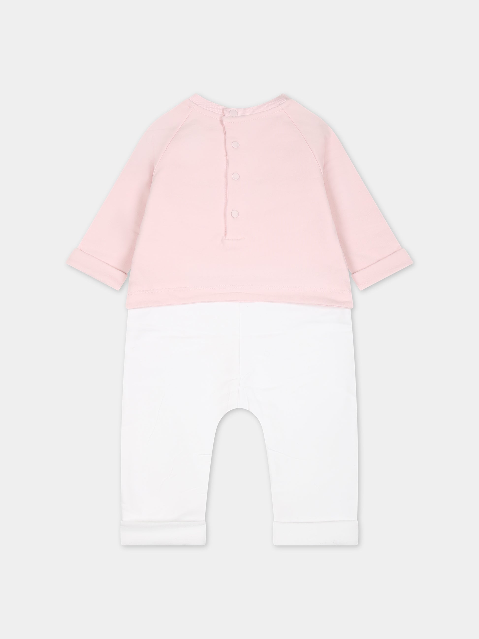Tutina rosa per neonata con logo,Givenchy Kids,H94080 44Z