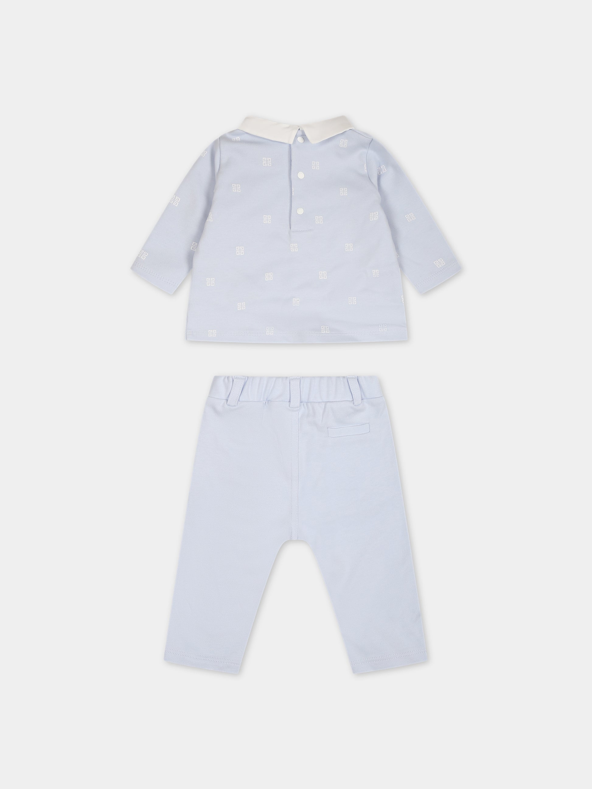 Completo celeste per neonato con logo,Givenchy Kids,H98184 771
