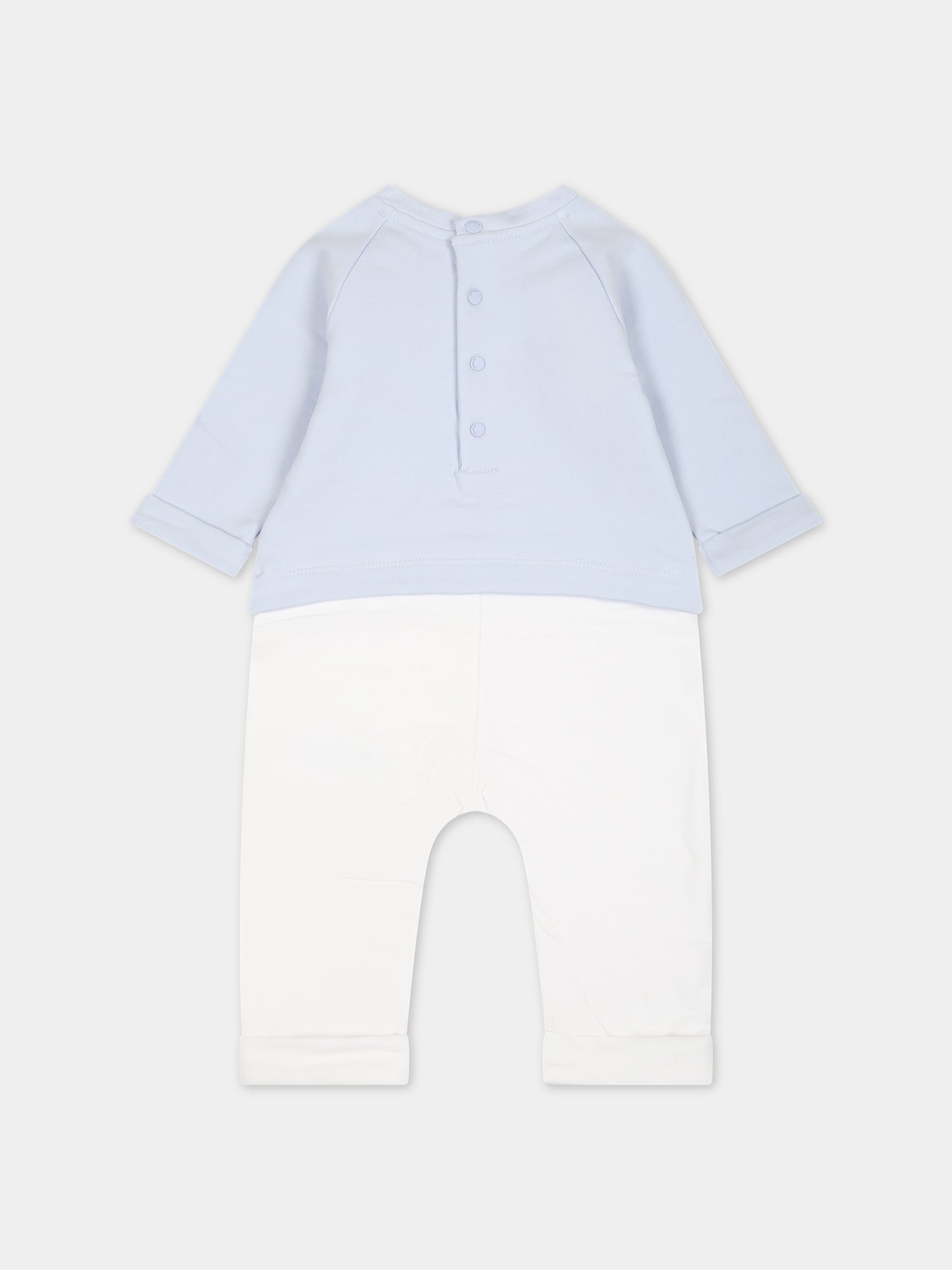 Tutina celeste per neonato con logo,Givenchy Kids,H94080 771