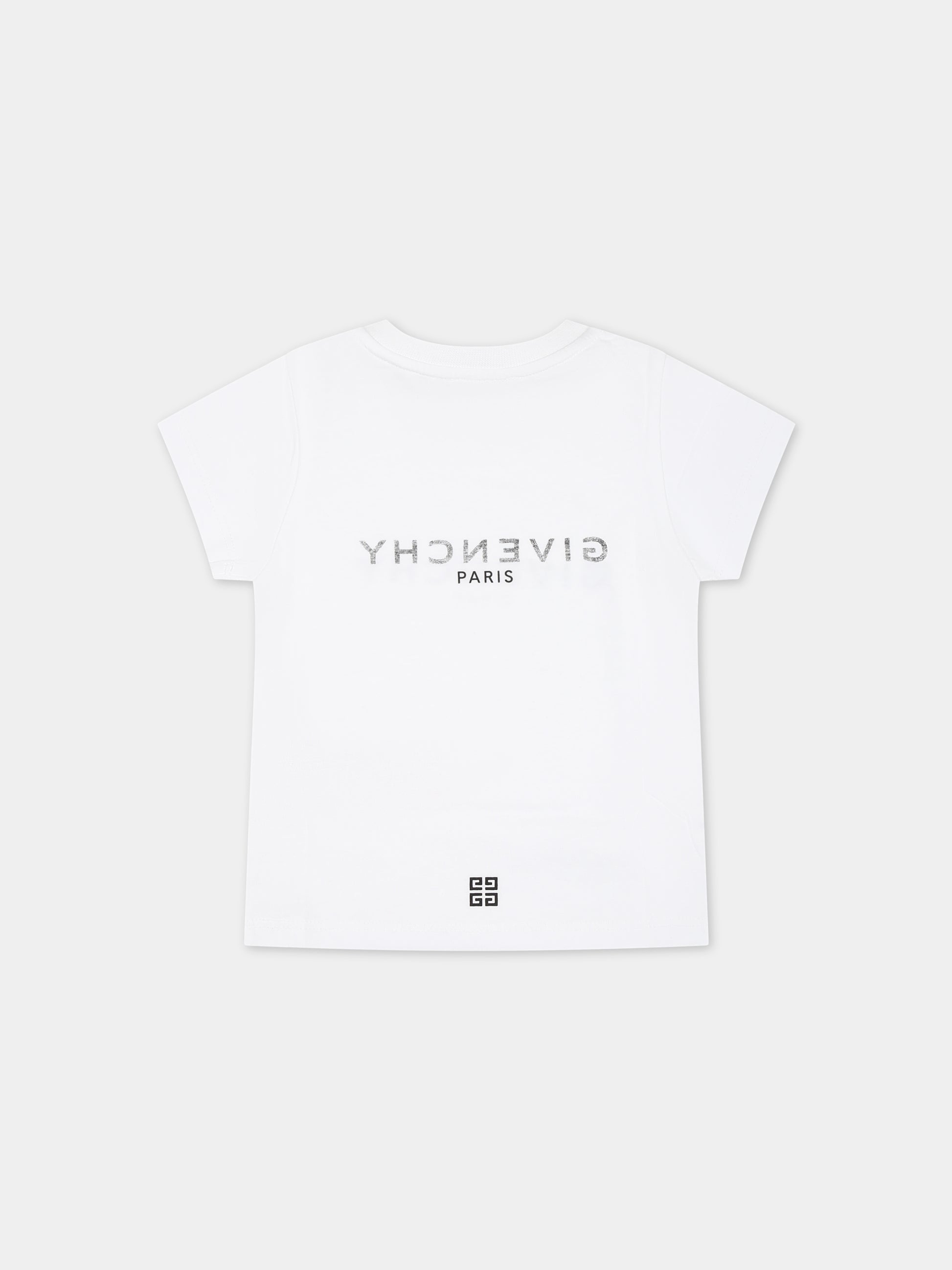 T-shirt bianca per neonati con logo,Givenchy Kids,H05268 10P