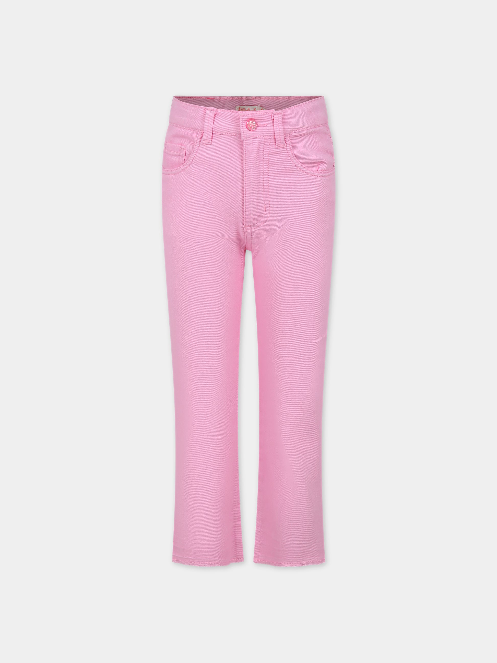 Jeans rosa per bambina con logo,Billieblush,U14702 47C