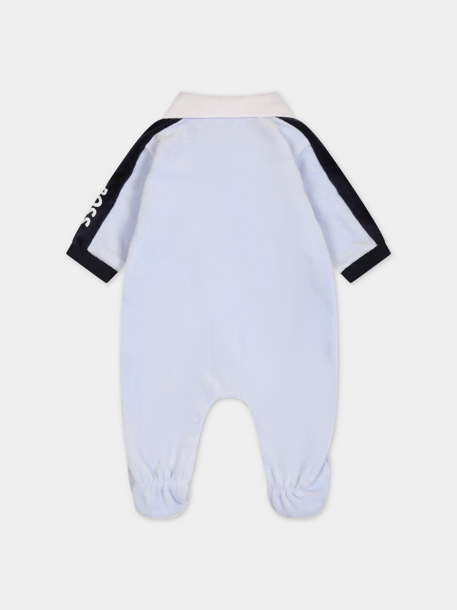 Tutina celeste per neonato con logo,Boss,J97209 771