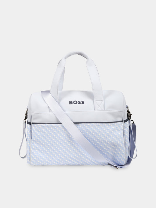 Borsa mamma celeste per neonato con logo,Boss,J90337 771