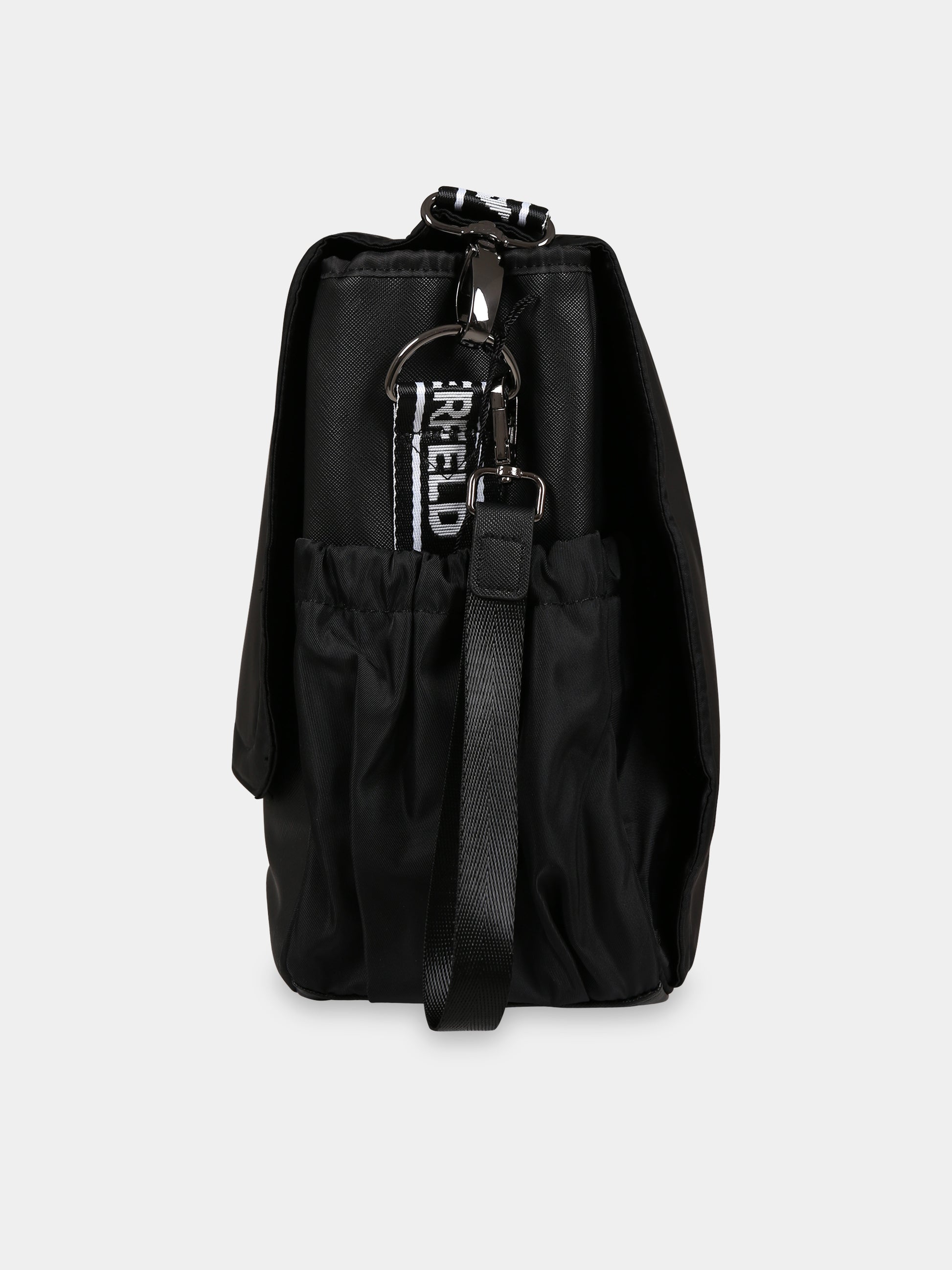 Borsa mamma nera per neonati con logo,Karl Lagerfeld Kids,Z90055 09B