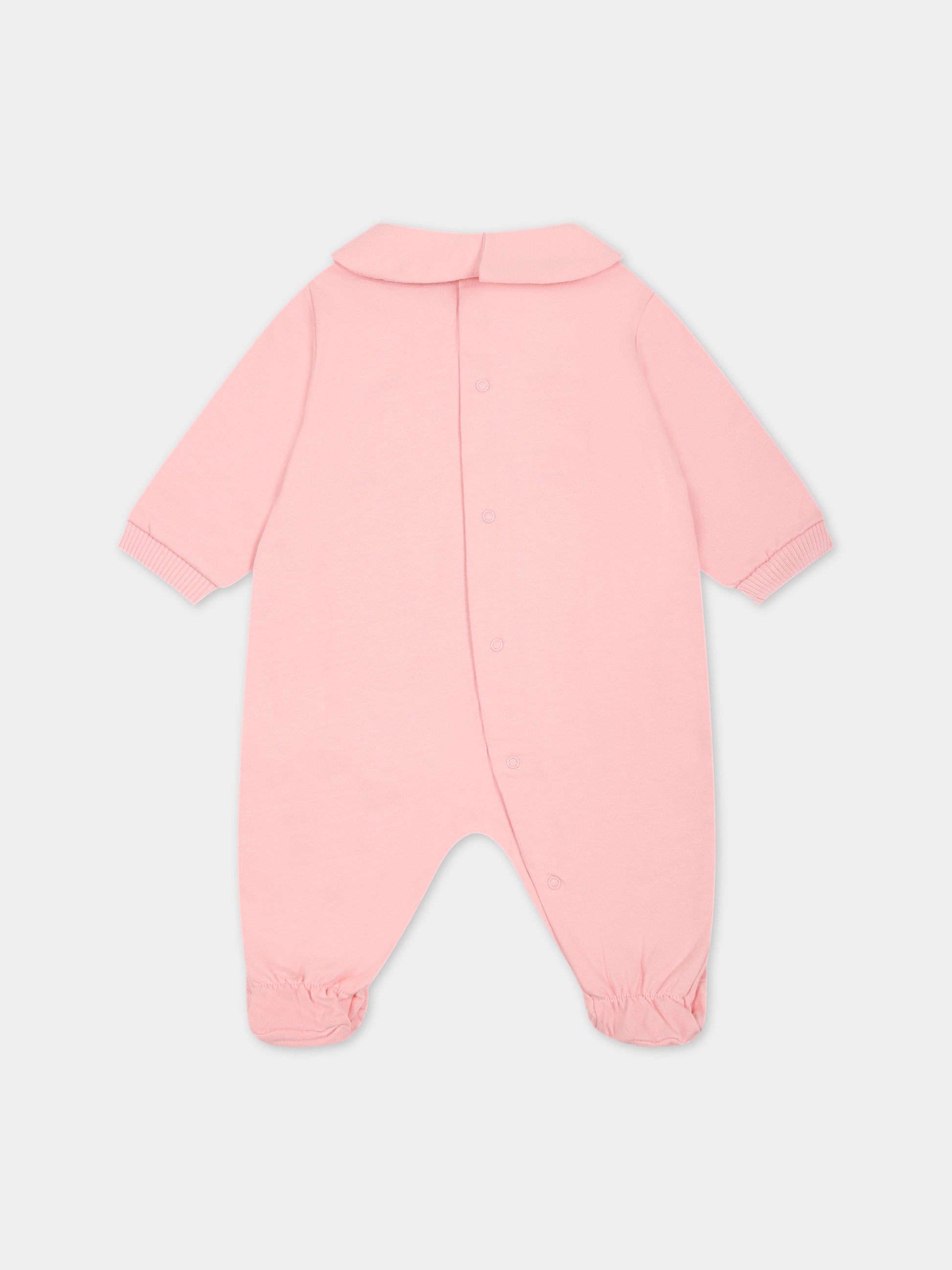 Tutina rosa per neonata con Teddy Bear e stampa,Moschino Kids,MUT03L LCA40 50209