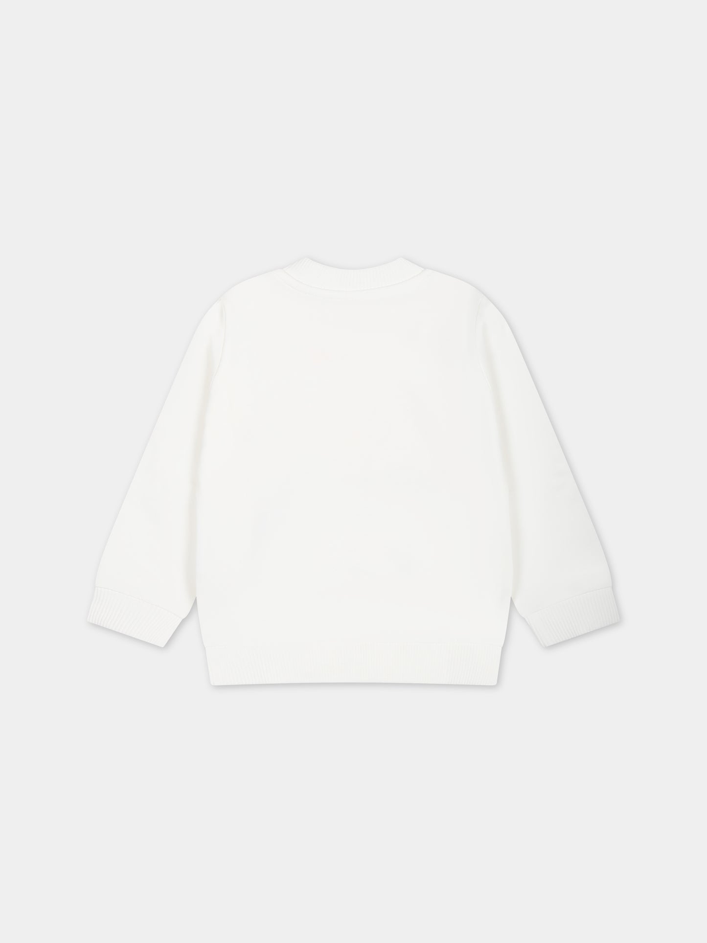 Felpa bianca per neonata con Teddy Bear e cuore,Moschino Kids,MAF02K LDA16 10063