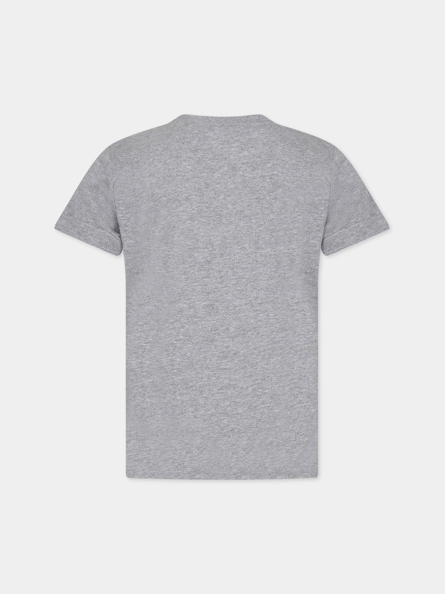 T-shirt grigia per bambini con Teddy Bear e logo,Moschino Kids,HZM03U LAA01 60901