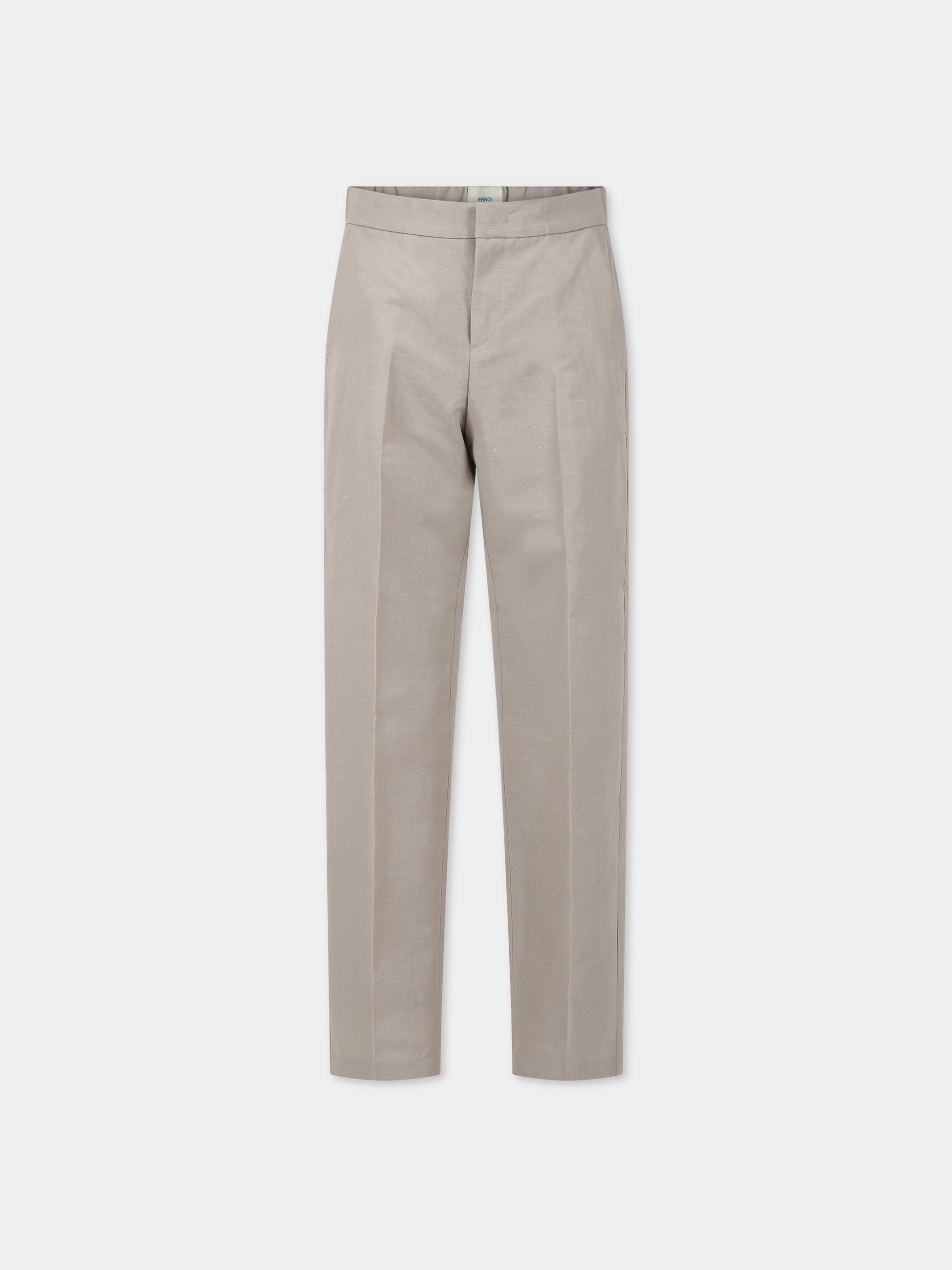 Pantaloni grigi per bambino con logo,Fendi Kids,JMF430 AMI4 F0QB9