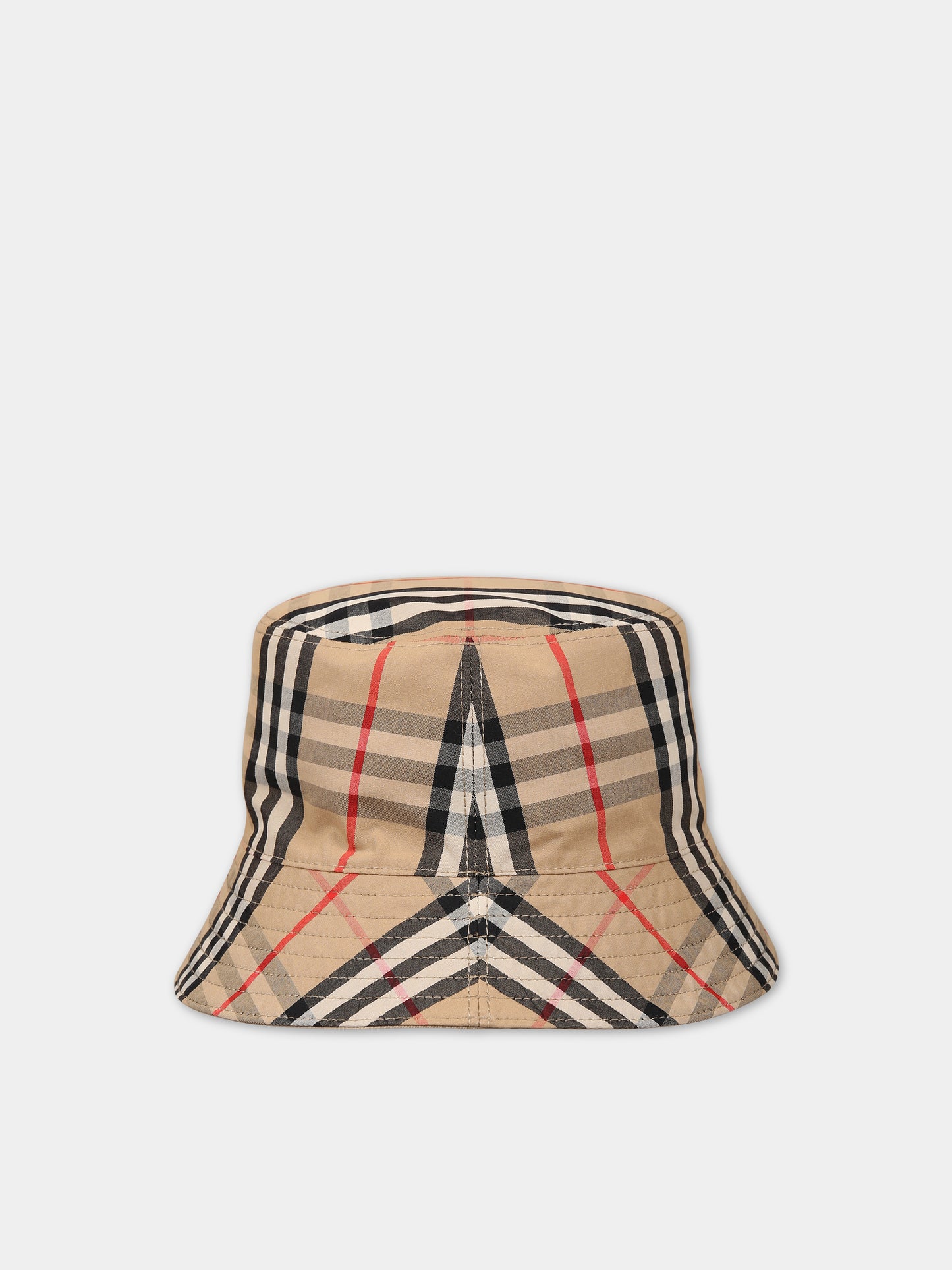 Cloche reversibile beige per bambini con iconico check vintage,Burberry Kids,8070043
