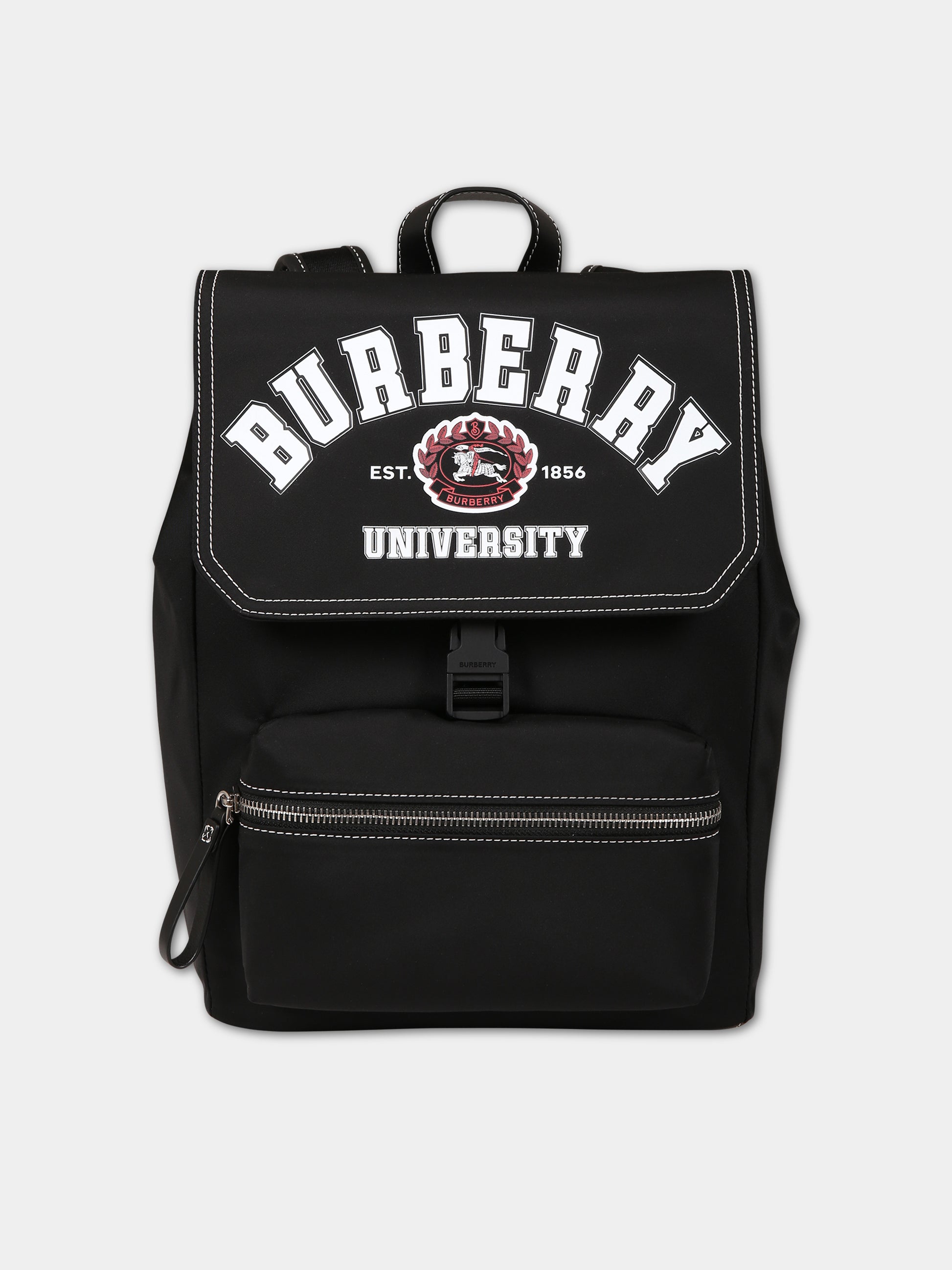 Zaino nero per bambini con logo e stampa,Burberry Kids,8069265