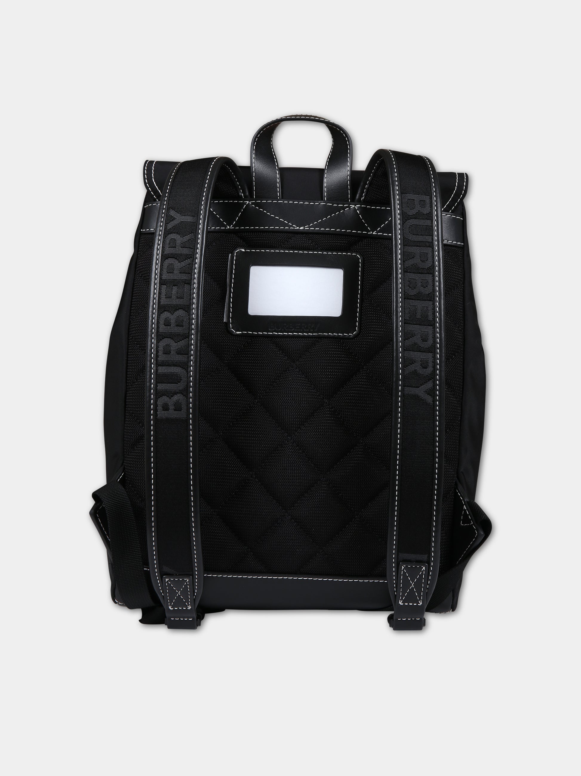 Zaino nero per bambini con logo e stampa,Burberry Kids,8069265