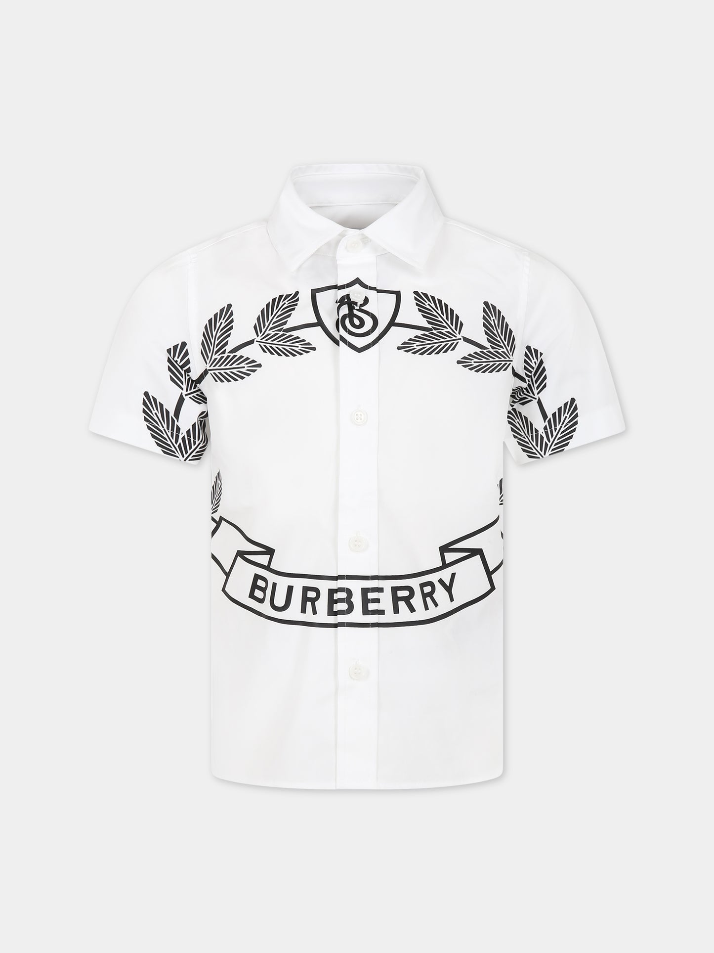 Camicia bianca per bambino con logo,Burberry Kids,8069105