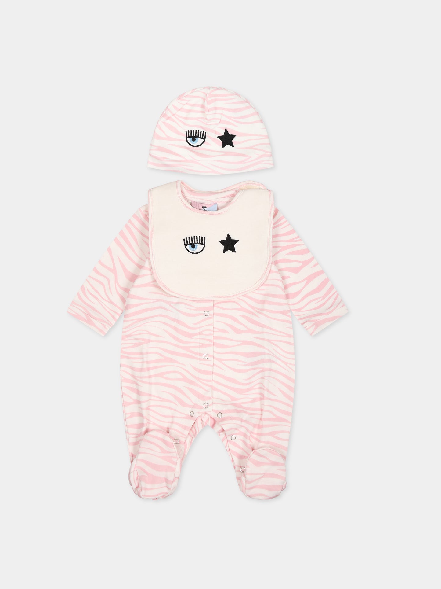 Set bianco per neonata con eyestar,Chiara Ferragni Collection,55B501 2005 167F