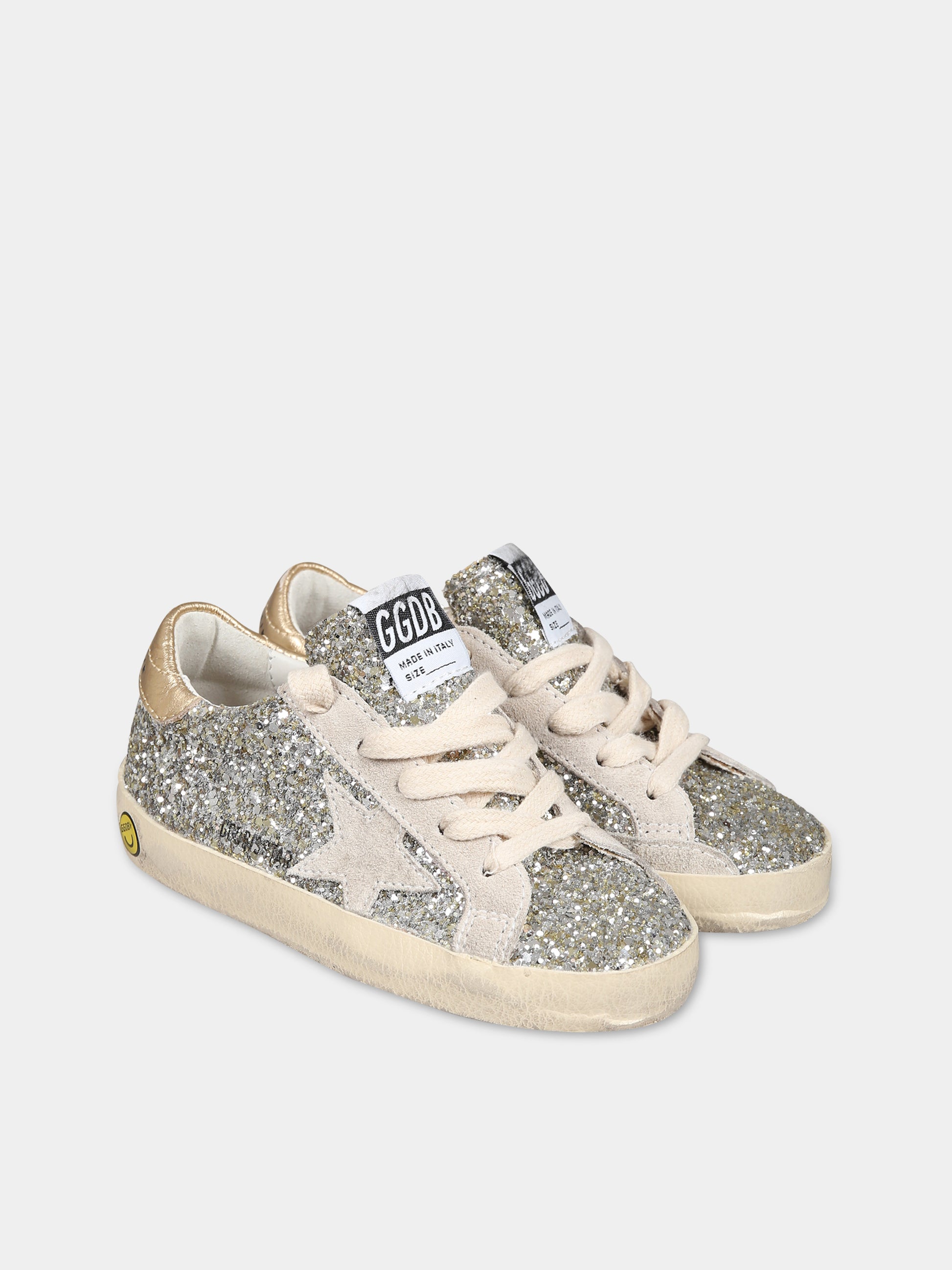 Sneakers Super Star argentate per bambina con iconica stella,Golden Goose,GJF00101 F004345 82226