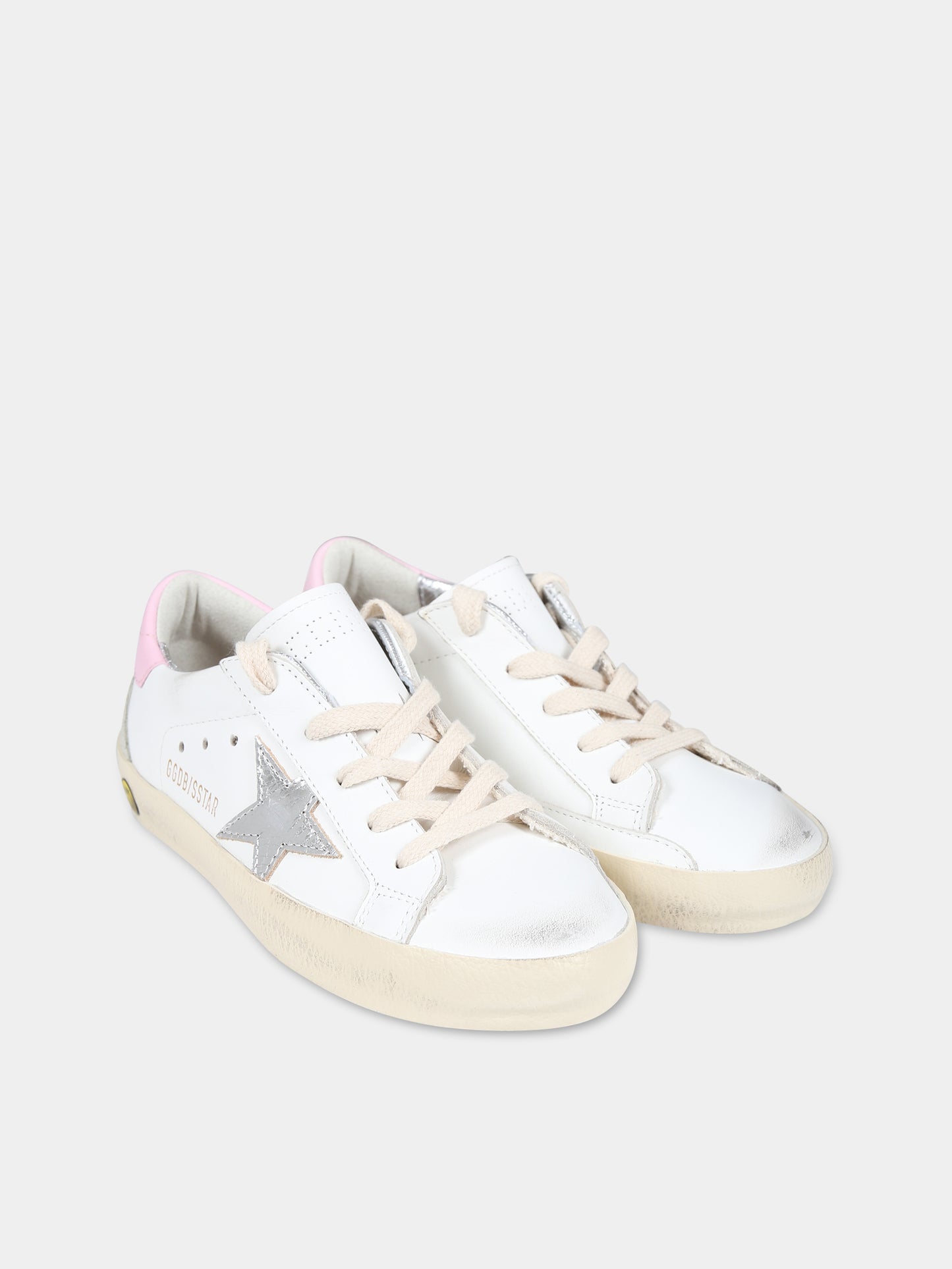 Sneakers bianche per bambina con logo,Golden Goose,GJF00102/GYF00102 F000414 10303