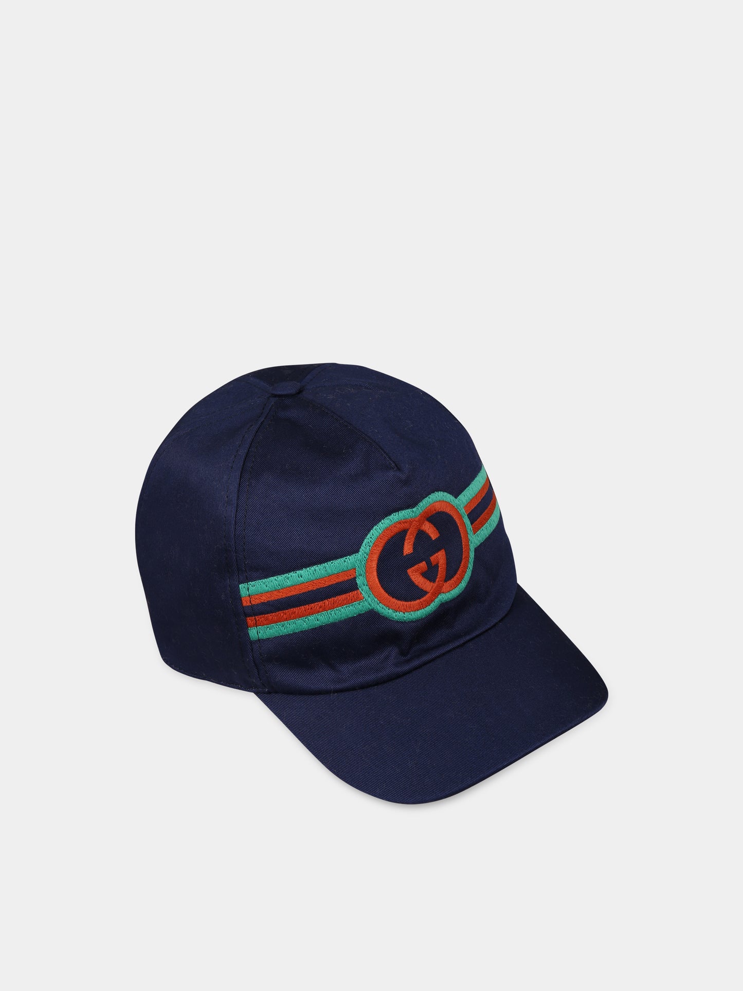 Cappello blu per bambini con logo,Gucci Kids,753444 3HAUC 4084