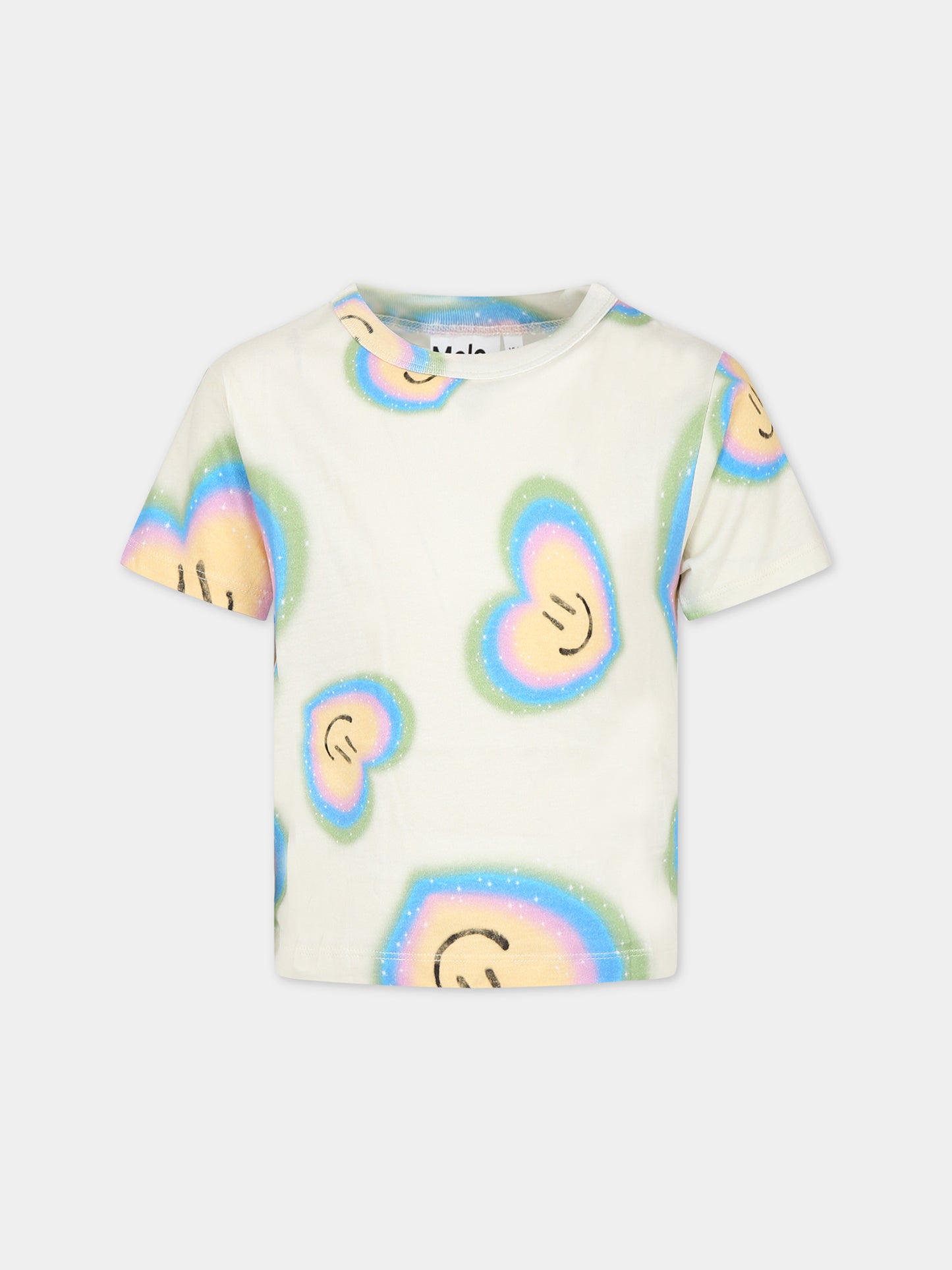 T-shirt avorio per bambina con smile,Molo,2W23A202 6904