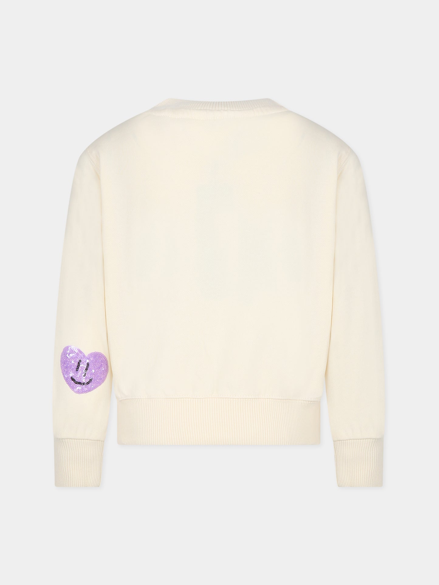 Felpa avorio per bambina con cuori,Molo,2W23J206 3282